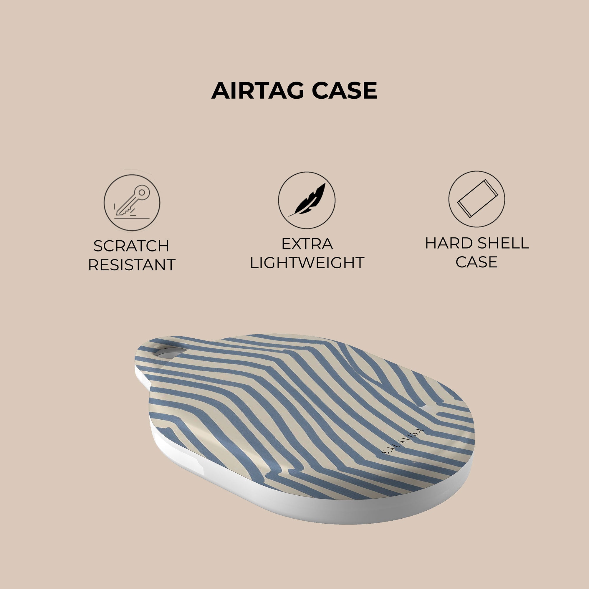 Chevron Slate AirTag Holder — view 4 — Salavisa