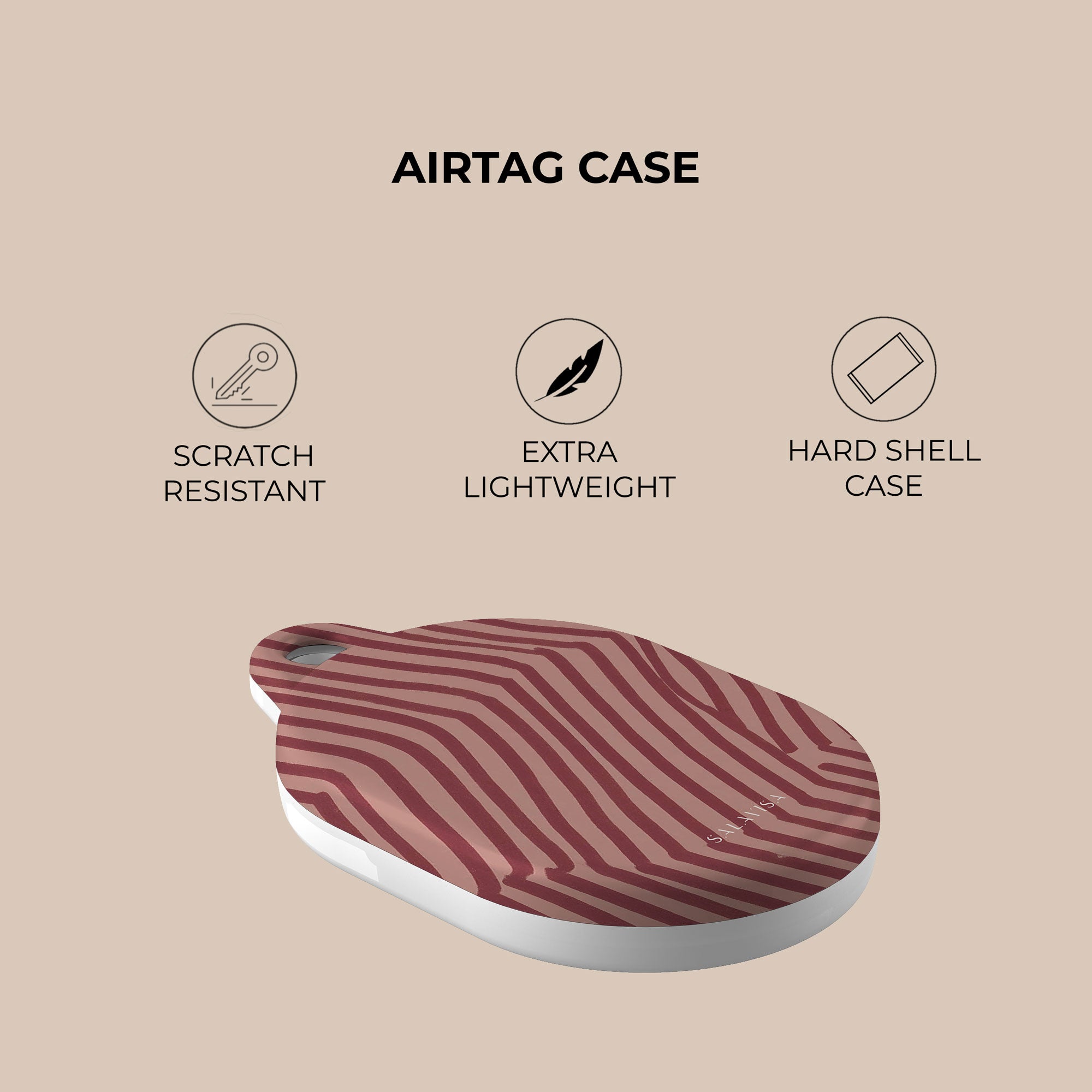 Chevron Wine AirTag Holder — view 4 — Salavisa