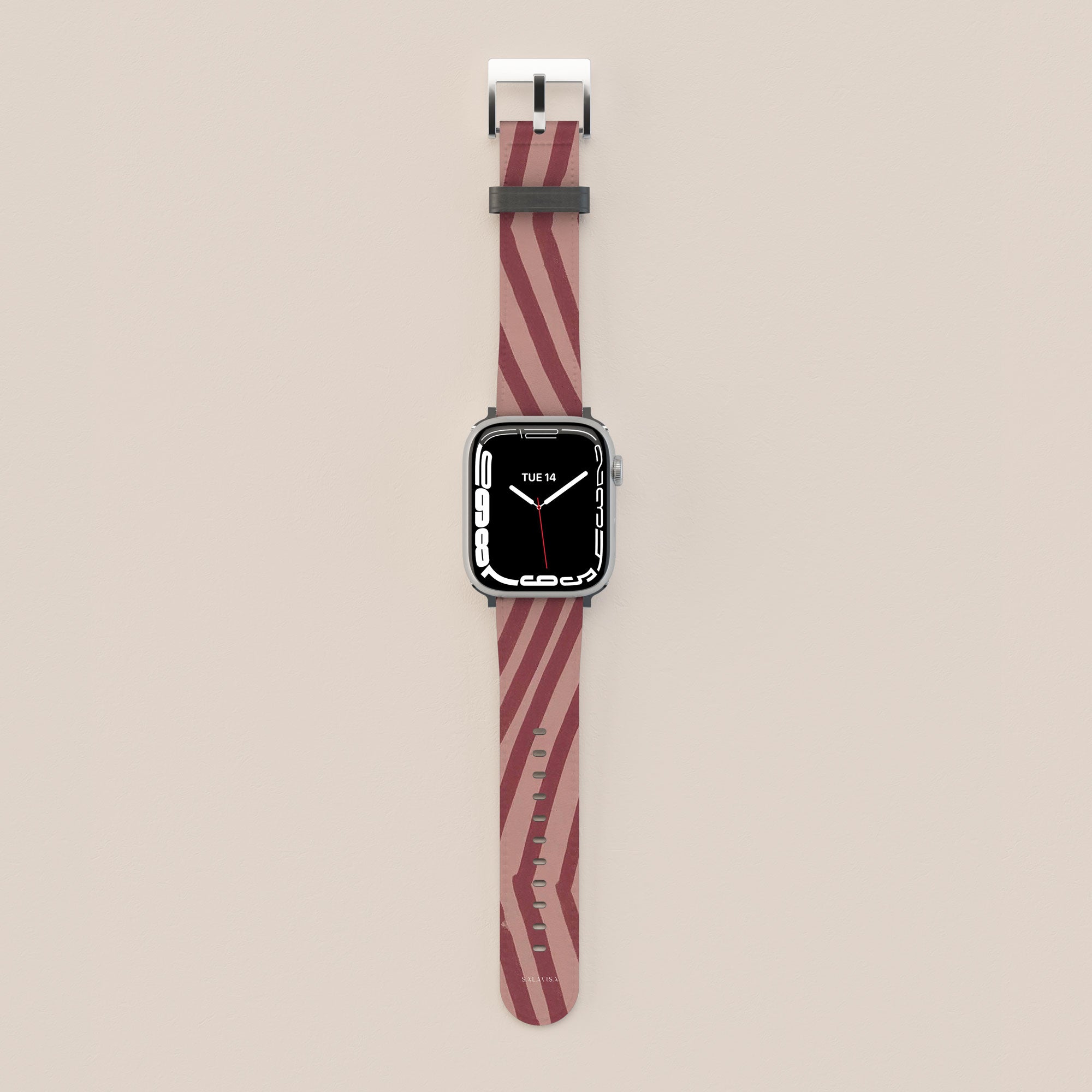 Chevron Wine Apple Watch Band — view 2 — Salavisa