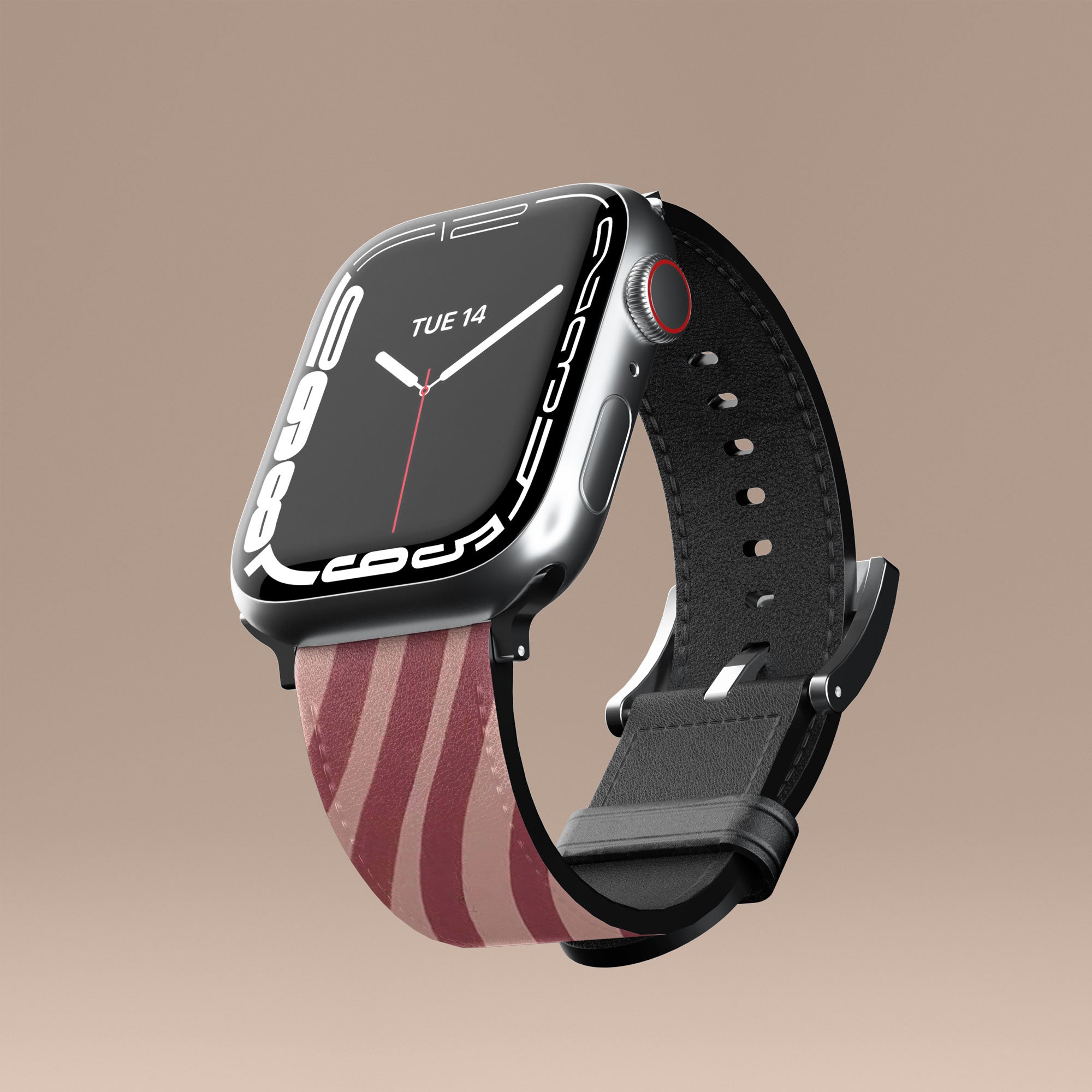 Chevron Wine Apple Watch Band — view 4 — Salavisa