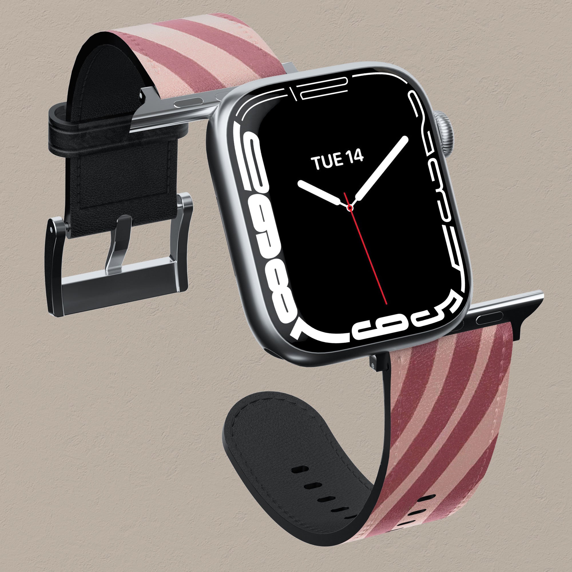 Chevron Wine Apple Watch Band — view 5 — Salavisa