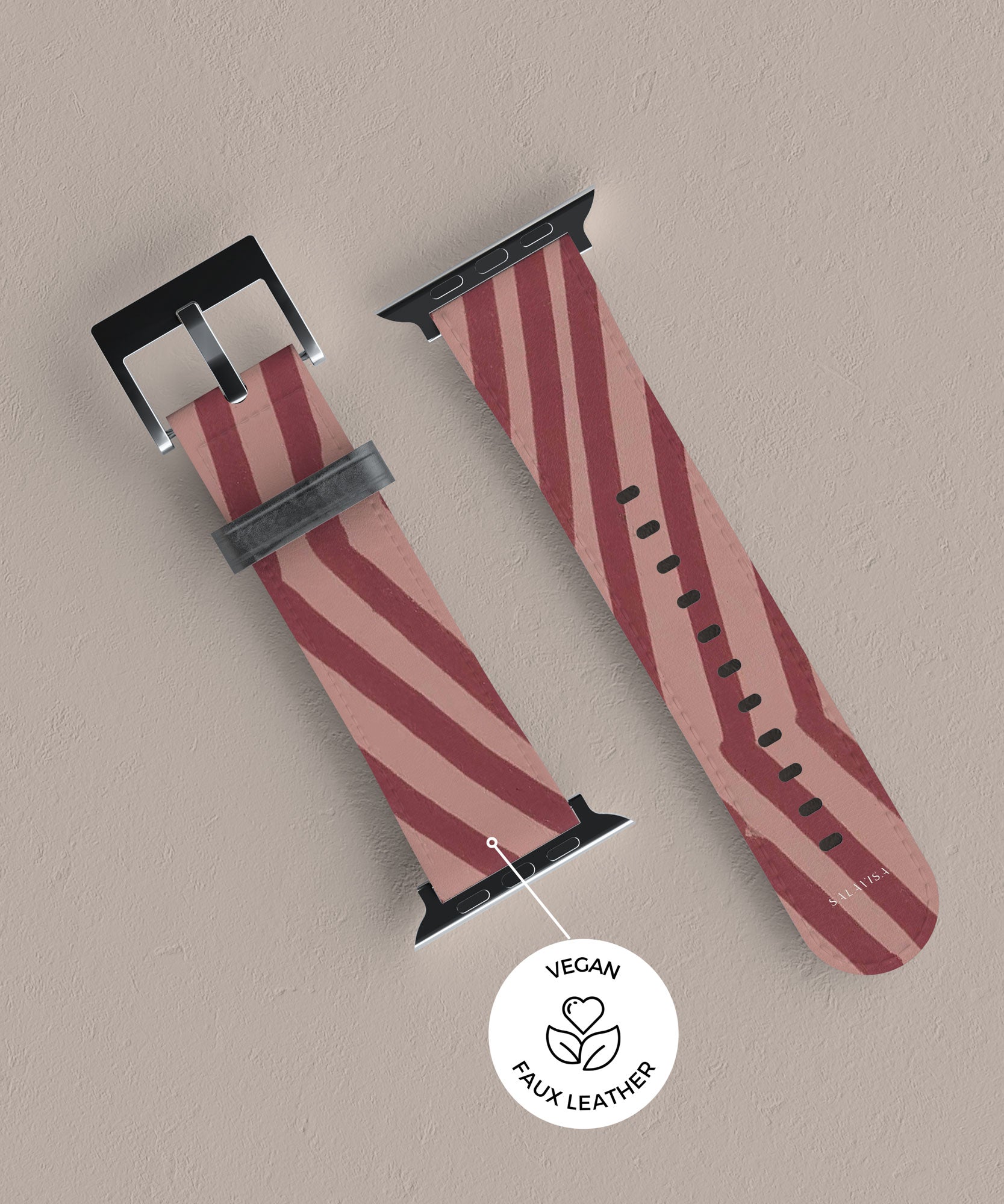 Chevron Wine Apple Watch Band — view 6 — Salavisa