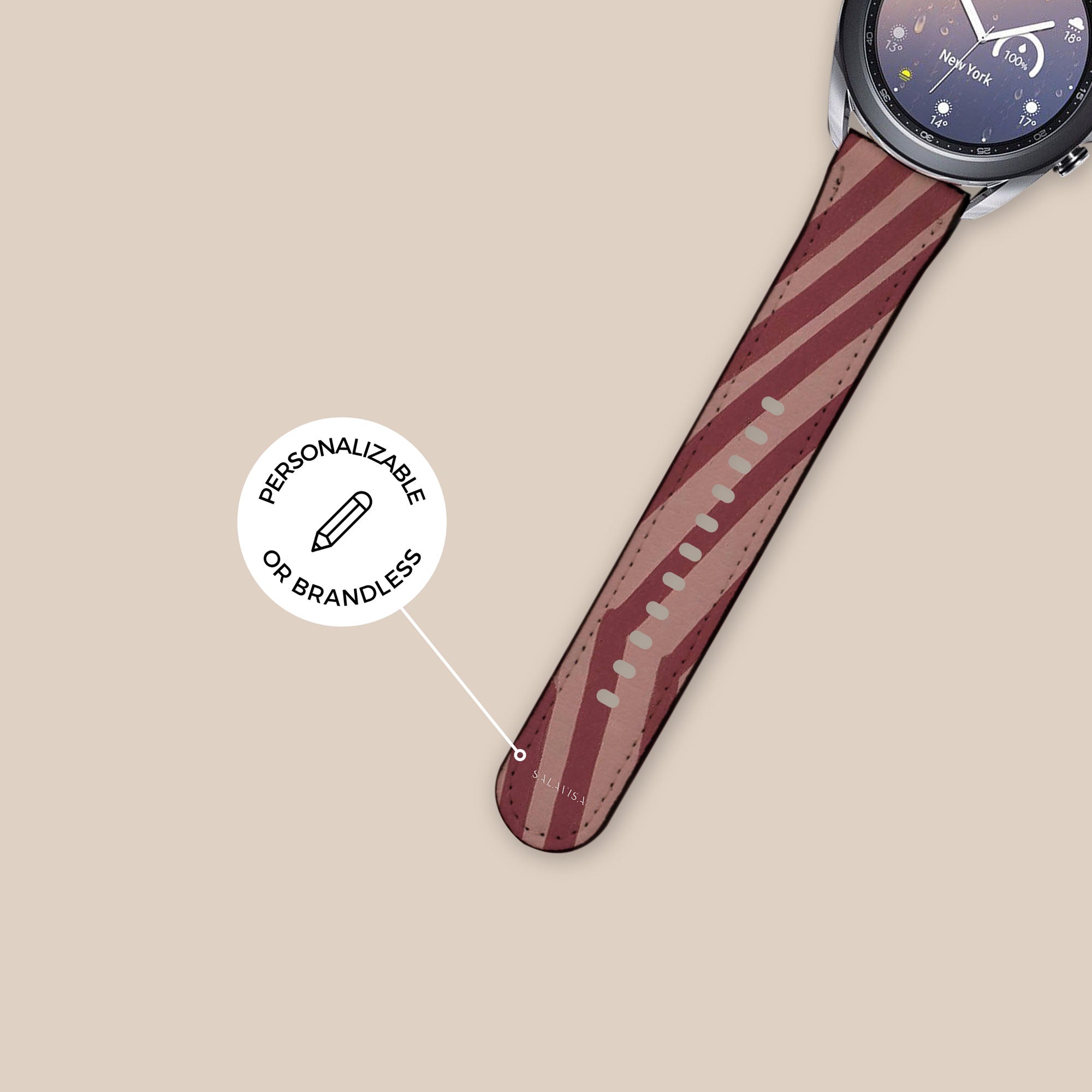 Chevron Wine Galaxy Watch Band — view 5 — Salavisa