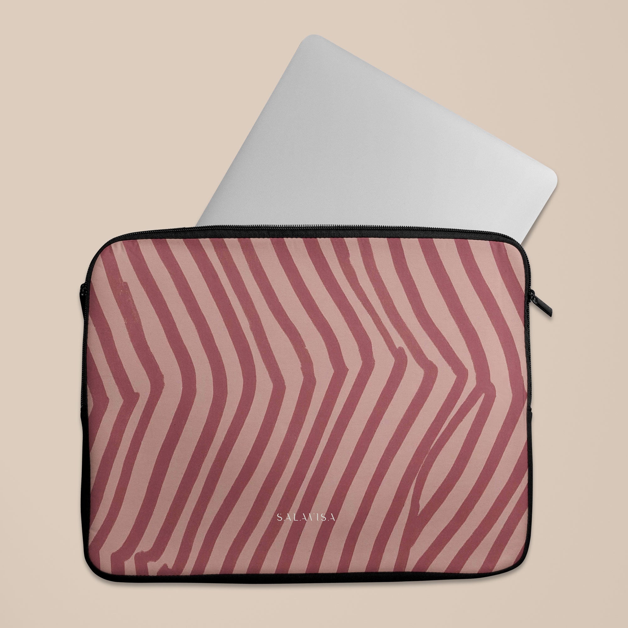 Chevron Wine Laptop Sleeve — view 5 — Salavisa