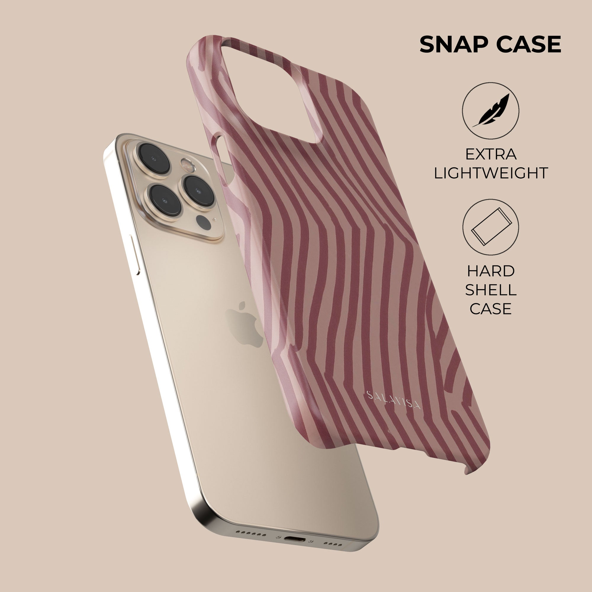 Chevron Wine Phone Case — back view — Salavisa