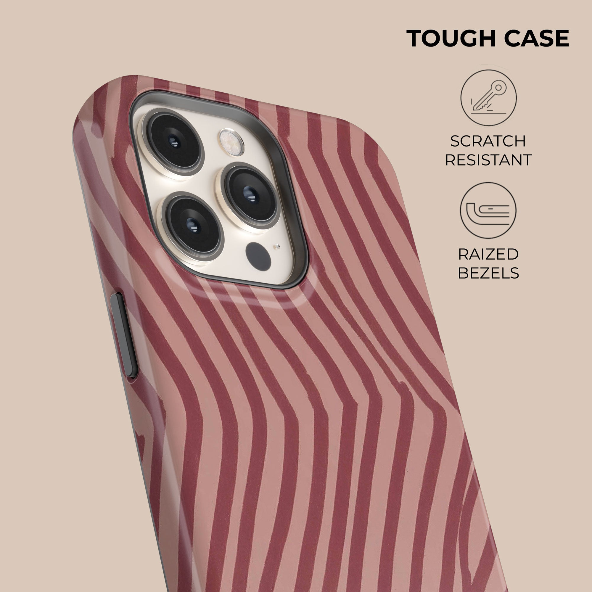 Chevron Wine Phone Case — angle view