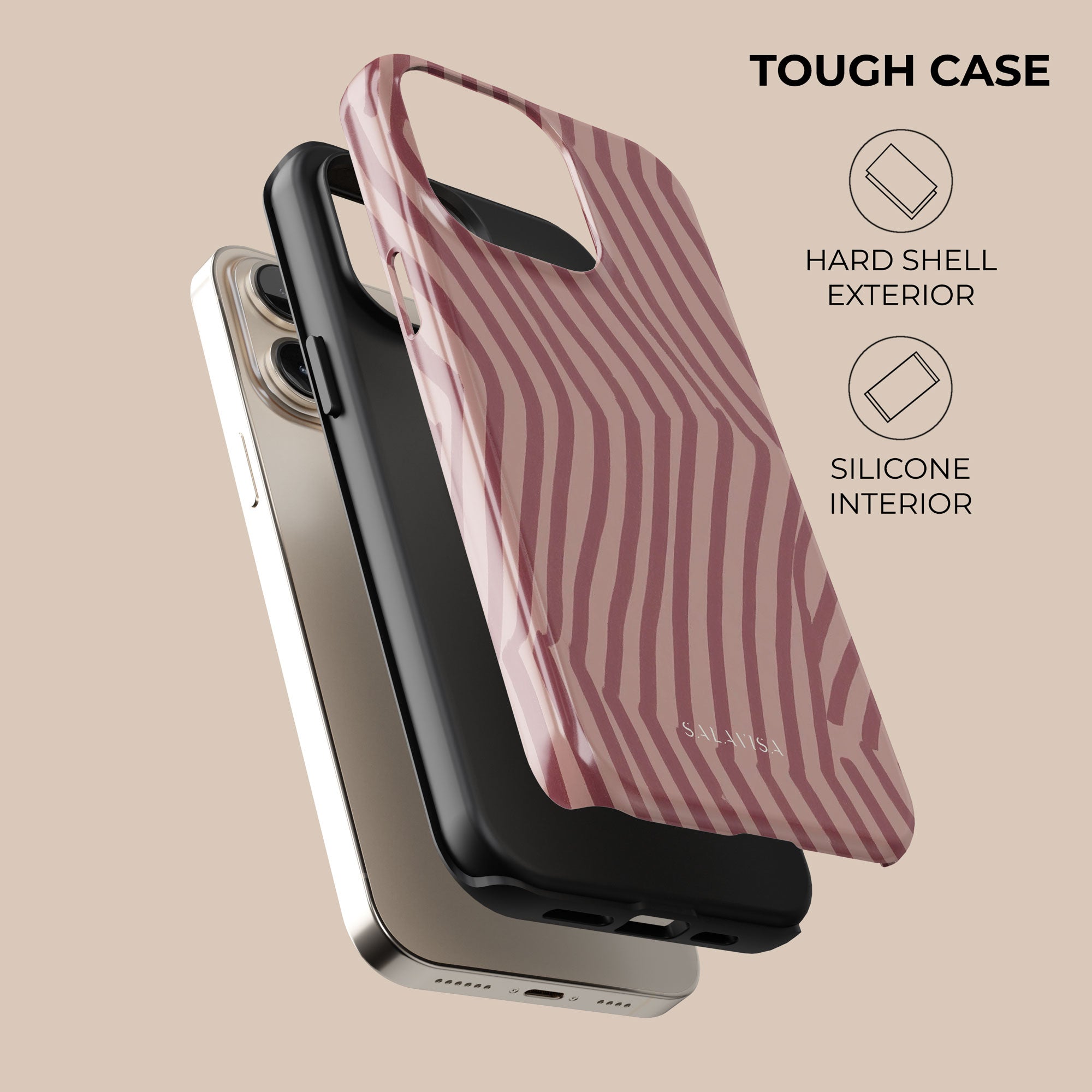 Chevron Wine Phone Case — front view — Salavisa