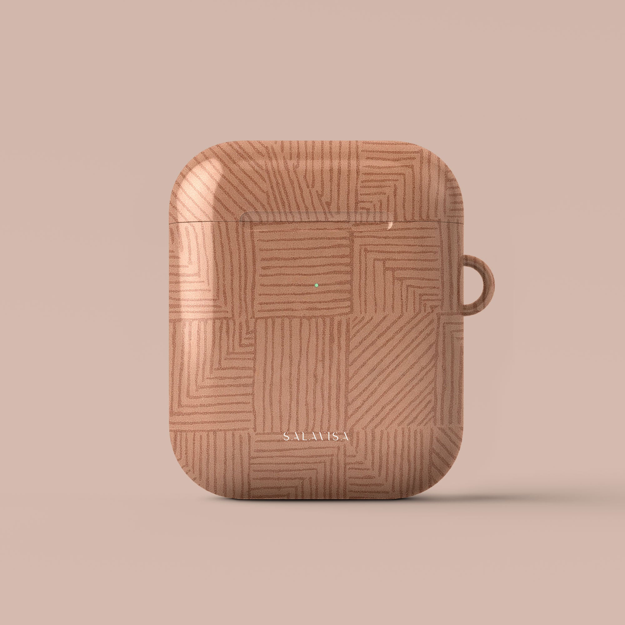 Crosshatch Terracotta AirPods Case — view 3 — Salavisa