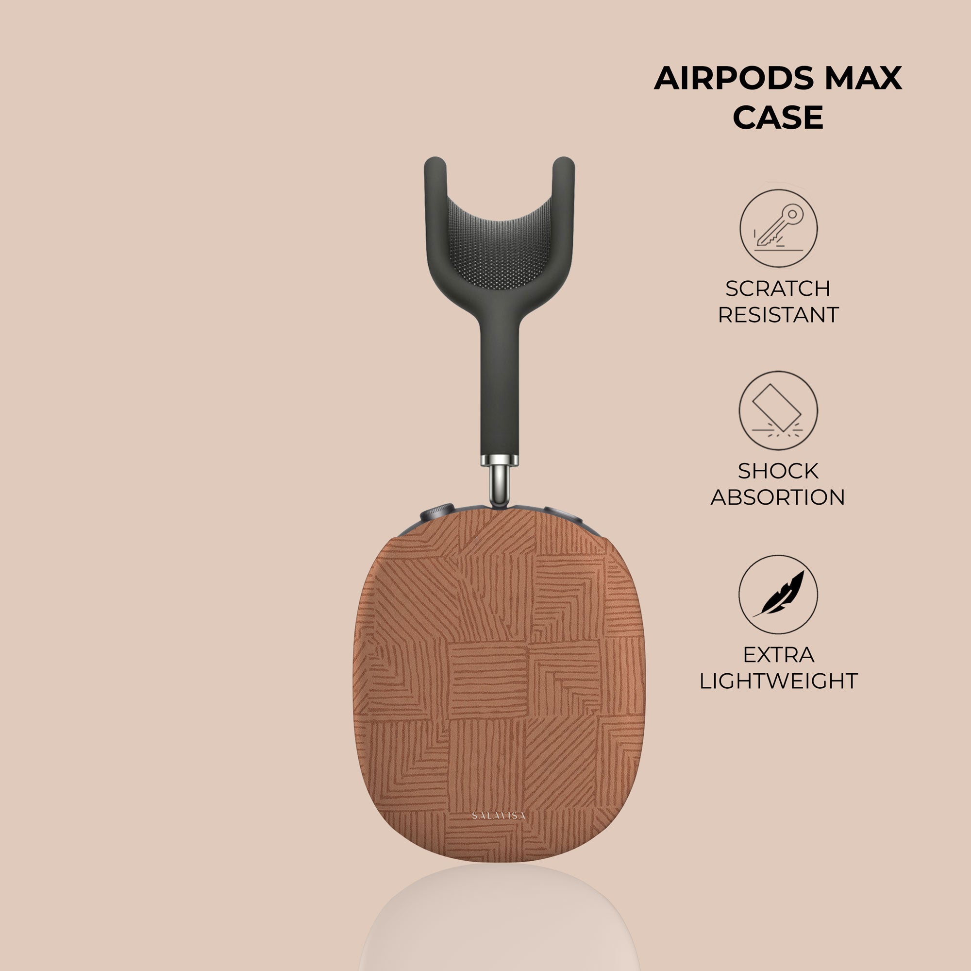 Crosshatch Terracotta AirPods Max Case — view 4 — Salavisa