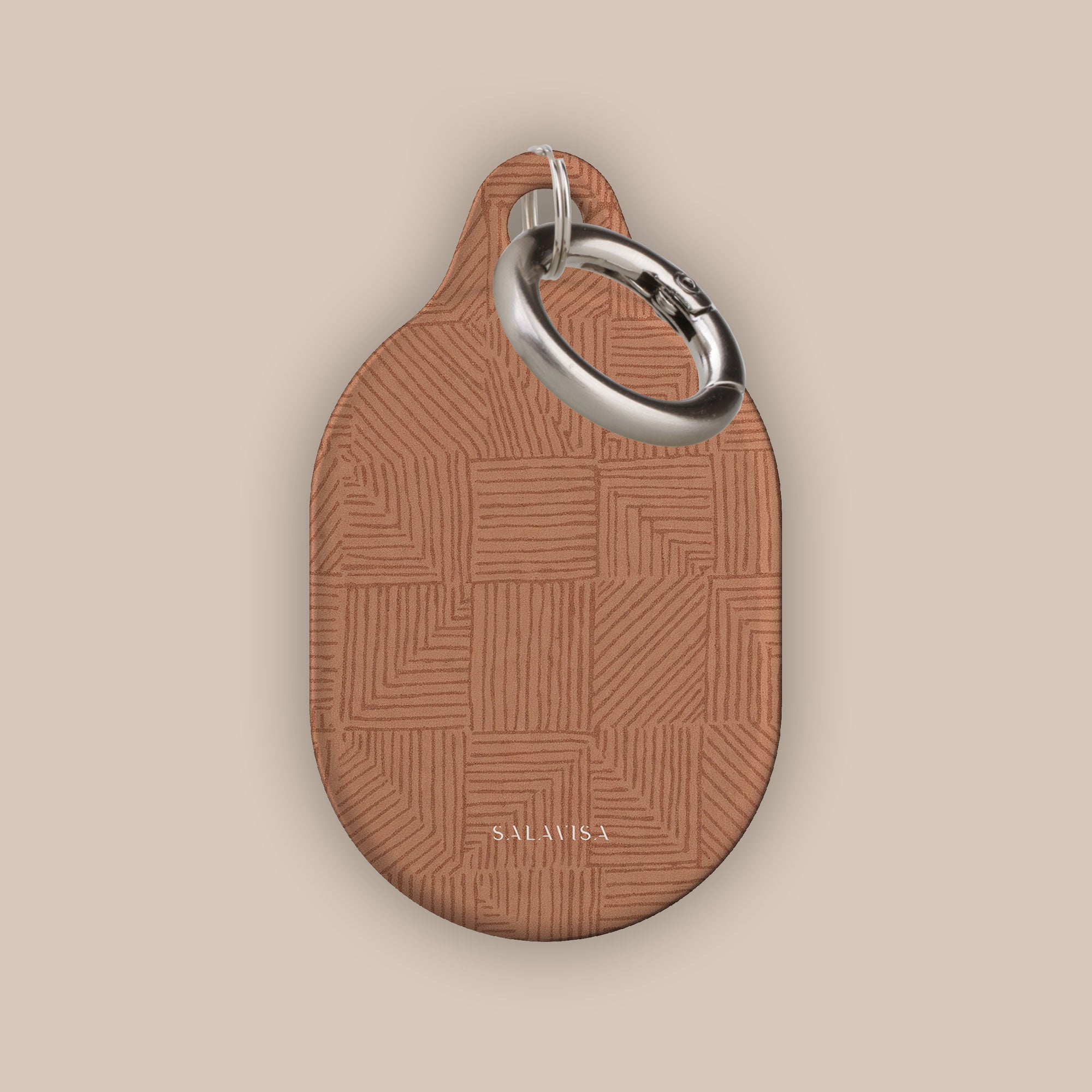 Crosshatch Terracotta AirTag Holder — view 2 — Salavisa