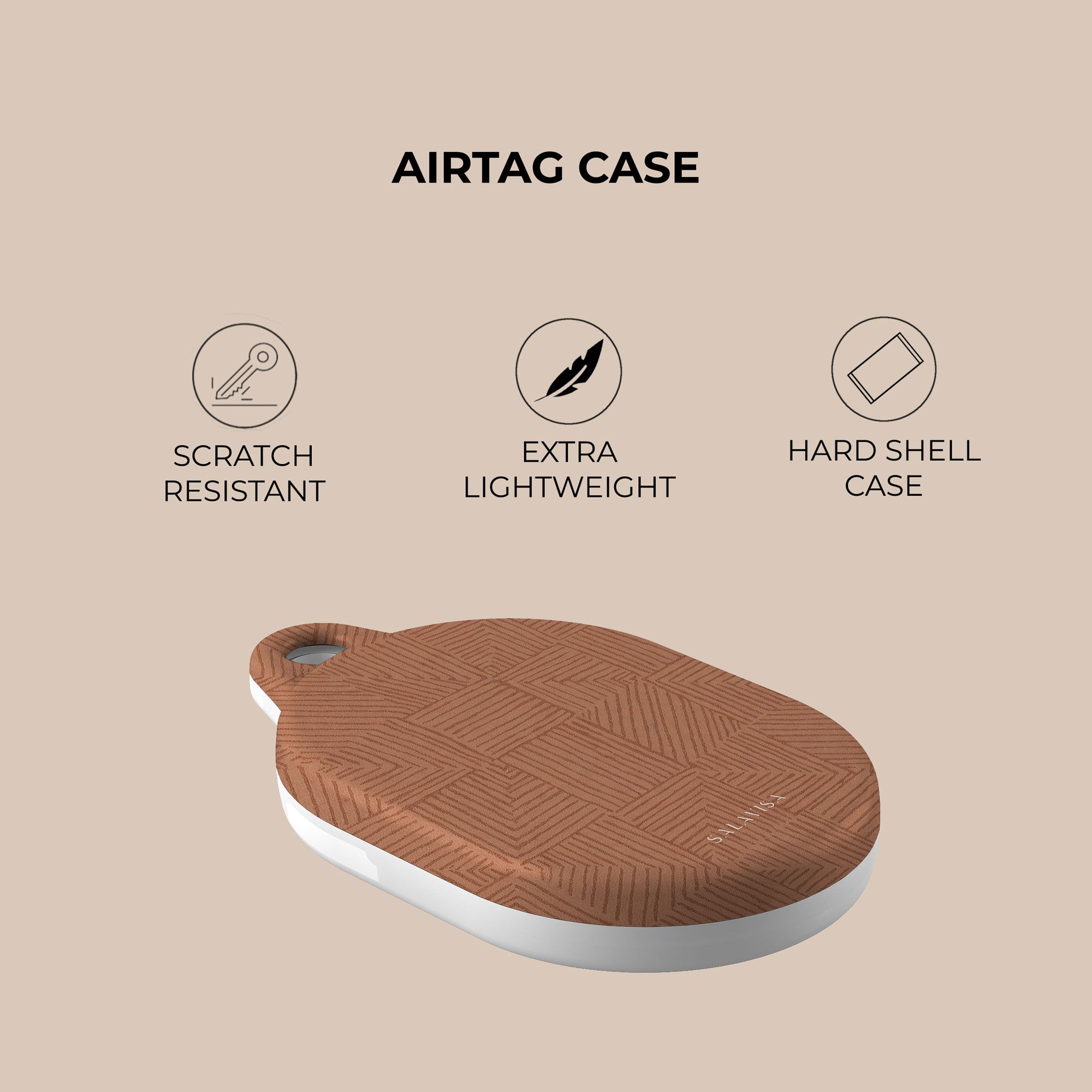 Crosshatch Terracotta AirTag Holder — view 4 — Salavisa