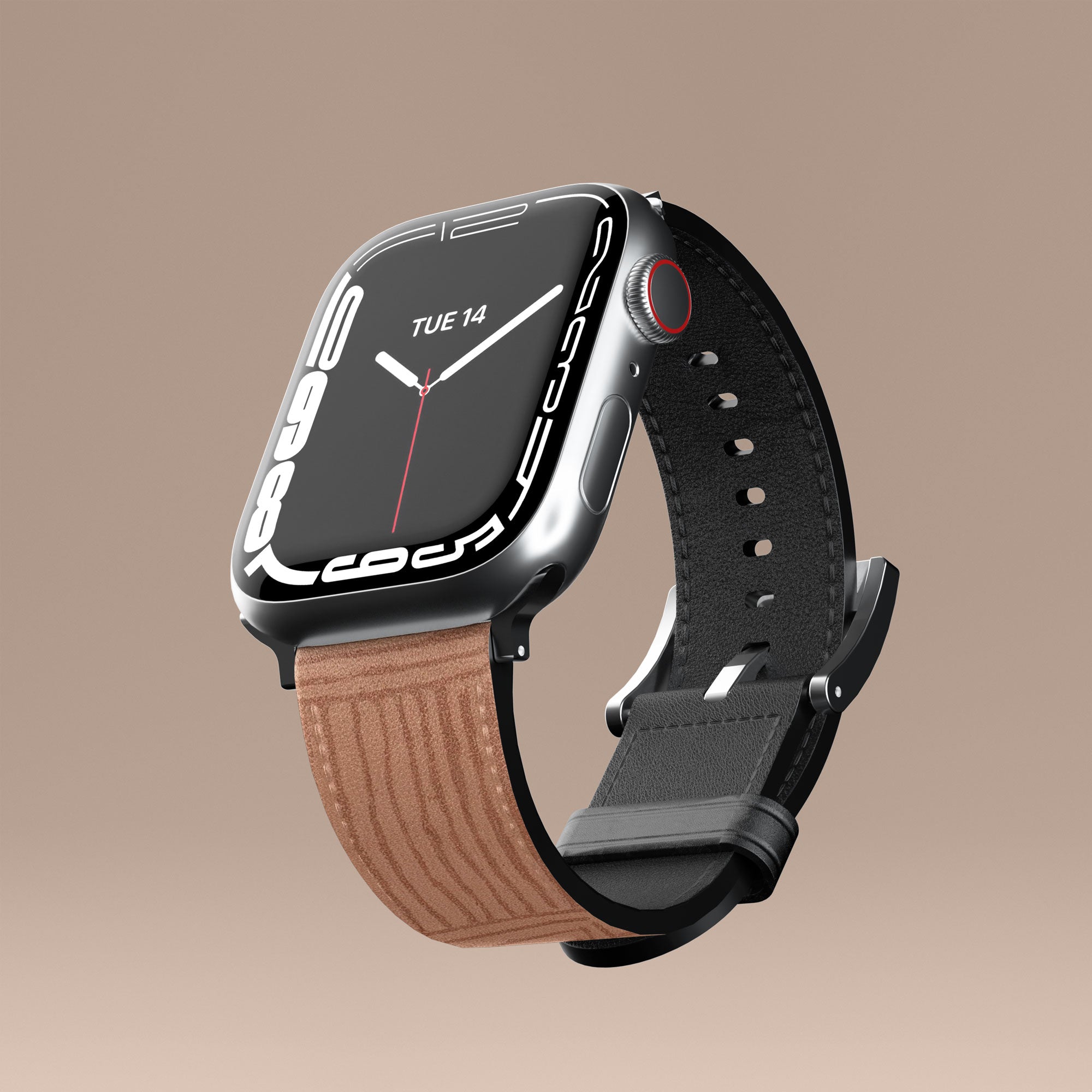 Crosshatch Terracotta Apple Watch Band — view 4 — Salavisa