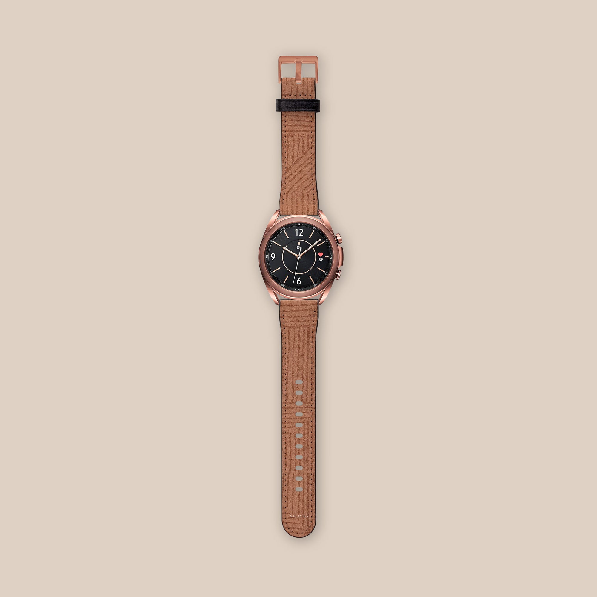 Crosshatch Terracotta Galaxy Watch Band — view 3 — Salavisa