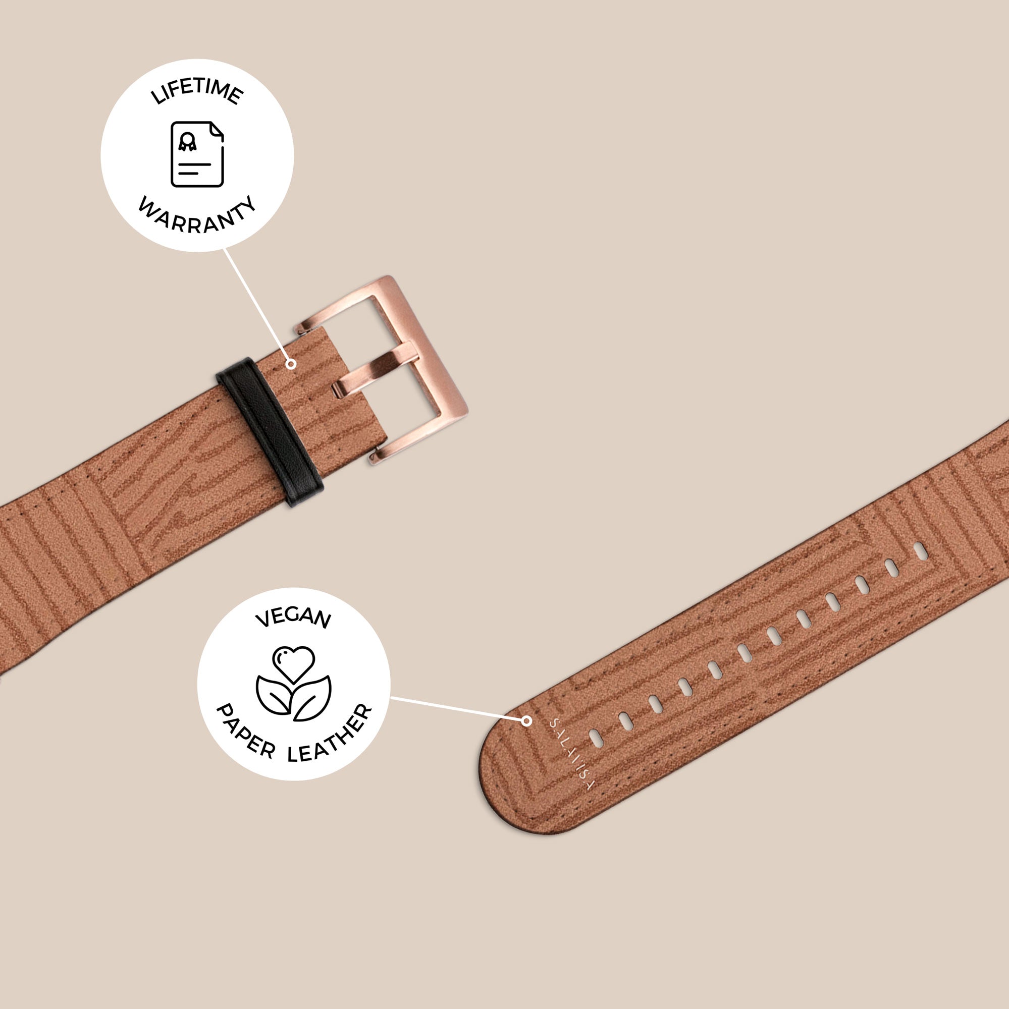 Crosshatch Terracotta Galaxy Watch Band — view 4 — Salavisa