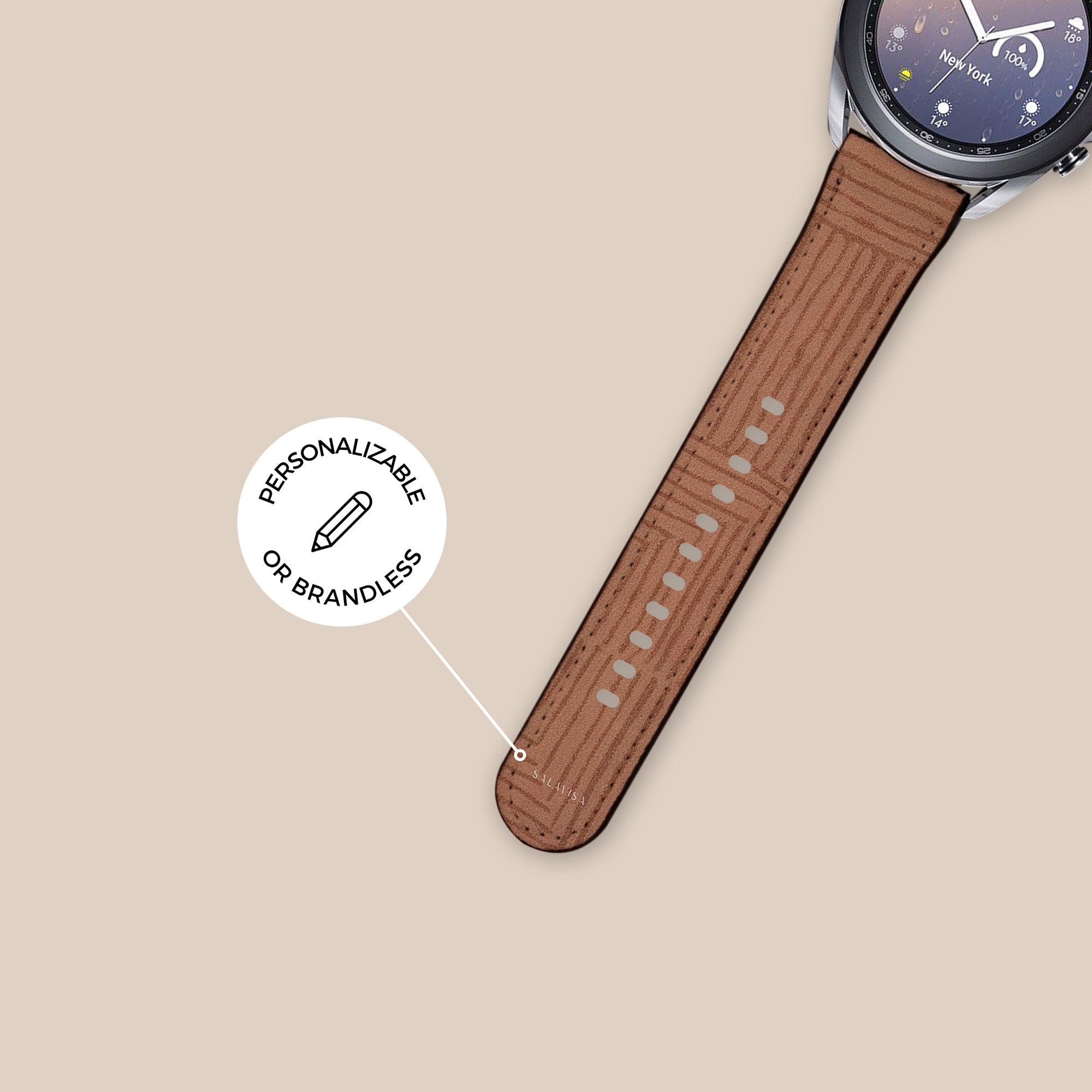 Crosshatch Terracotta Galaxy Watch Band — view 5 — Salavisa