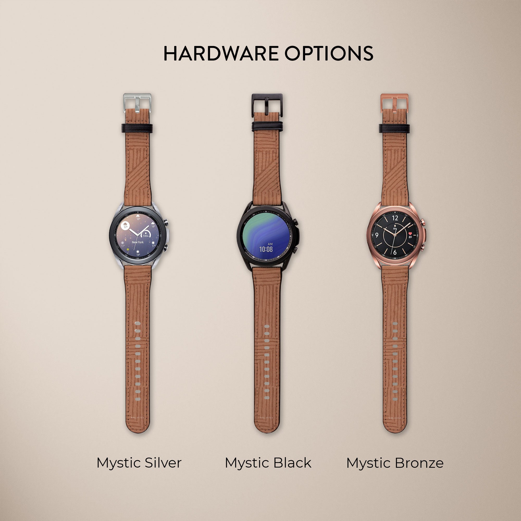 Crosshatch Terracotta Galaxy Watch Band — view 6 — Salavisa