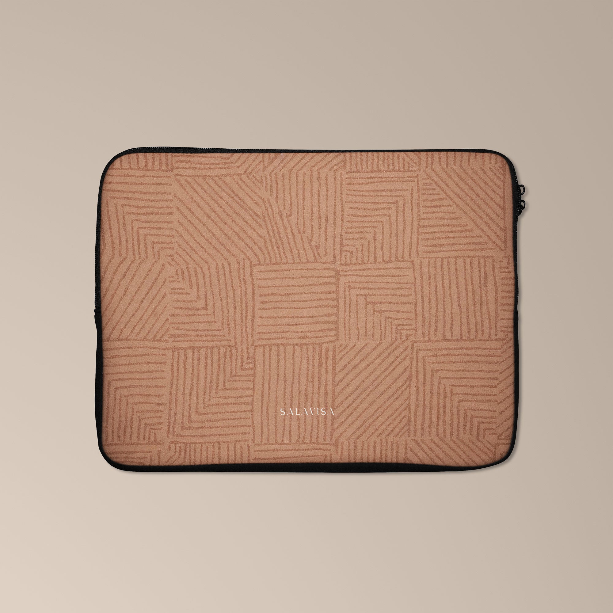 Crosshatch Terracotta Laptop Sleeve — view 2 — Salavisa