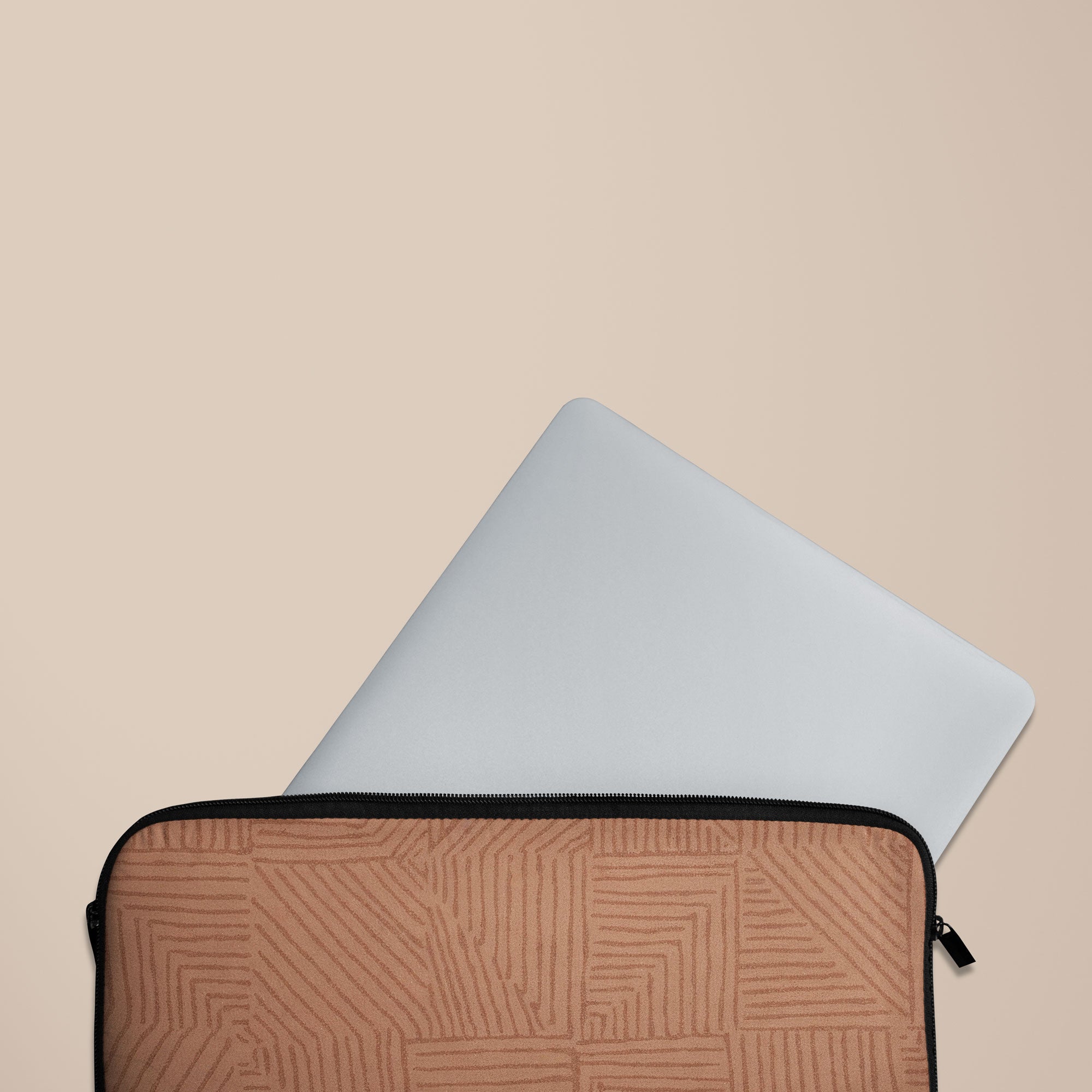 Crosshatch Terracotta Laptop Sleeve — view 3 — Salavisa