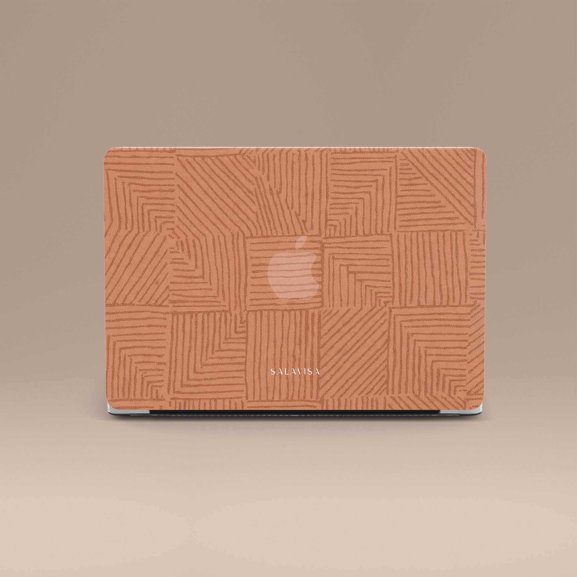 Crosshatch Terracotta MacBook Case — view 2 — Salavisa