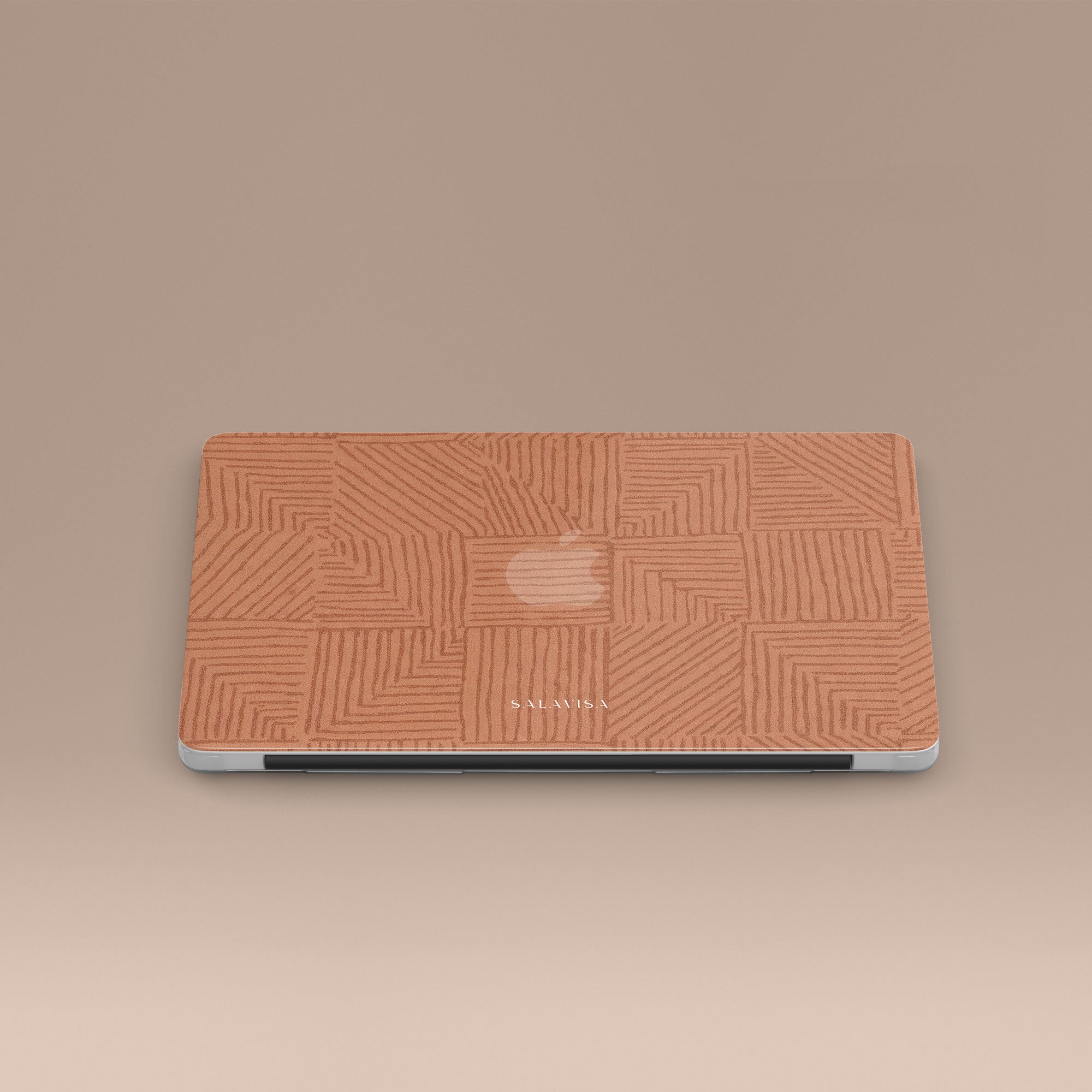 Crosshatch Terracotta MacBook Case — view 3 — Salavisa