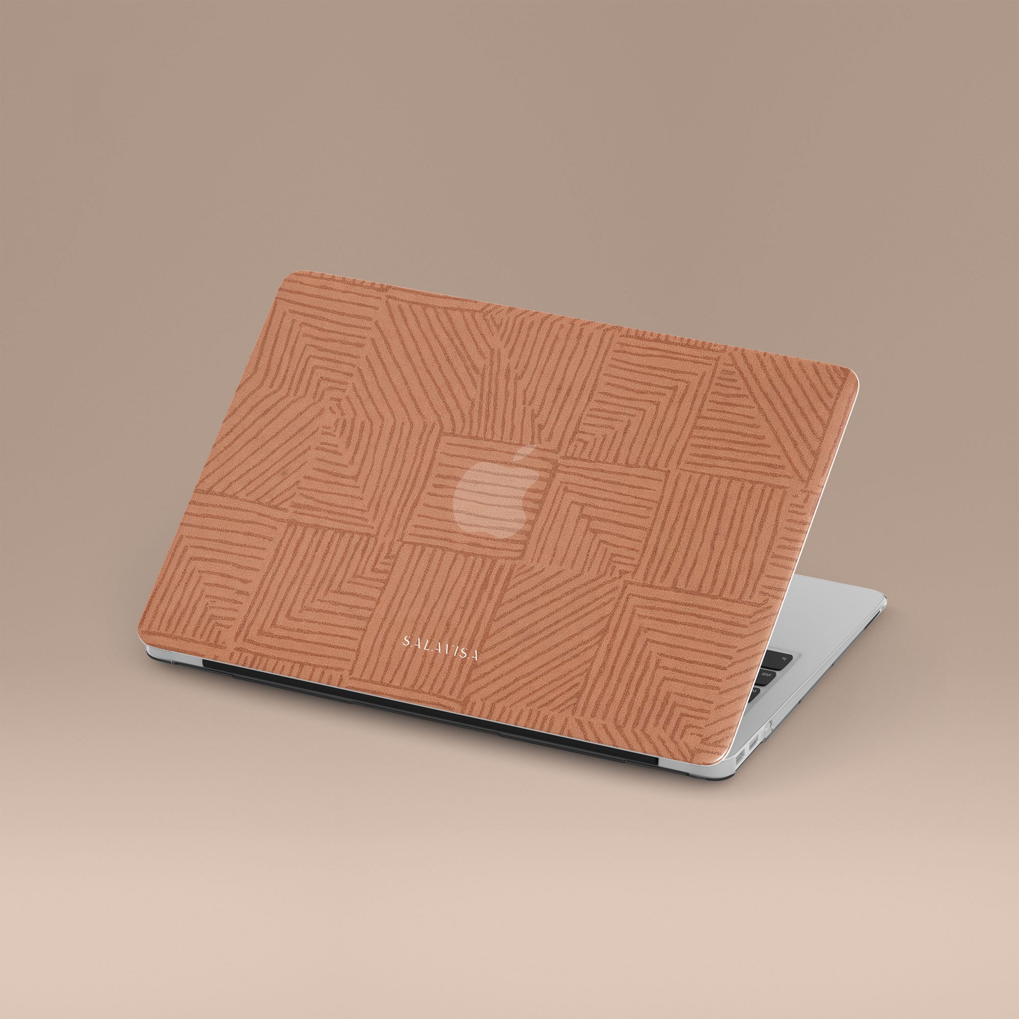 Crosshatch Terracotta MacBook Case — view 4 — Salavisa