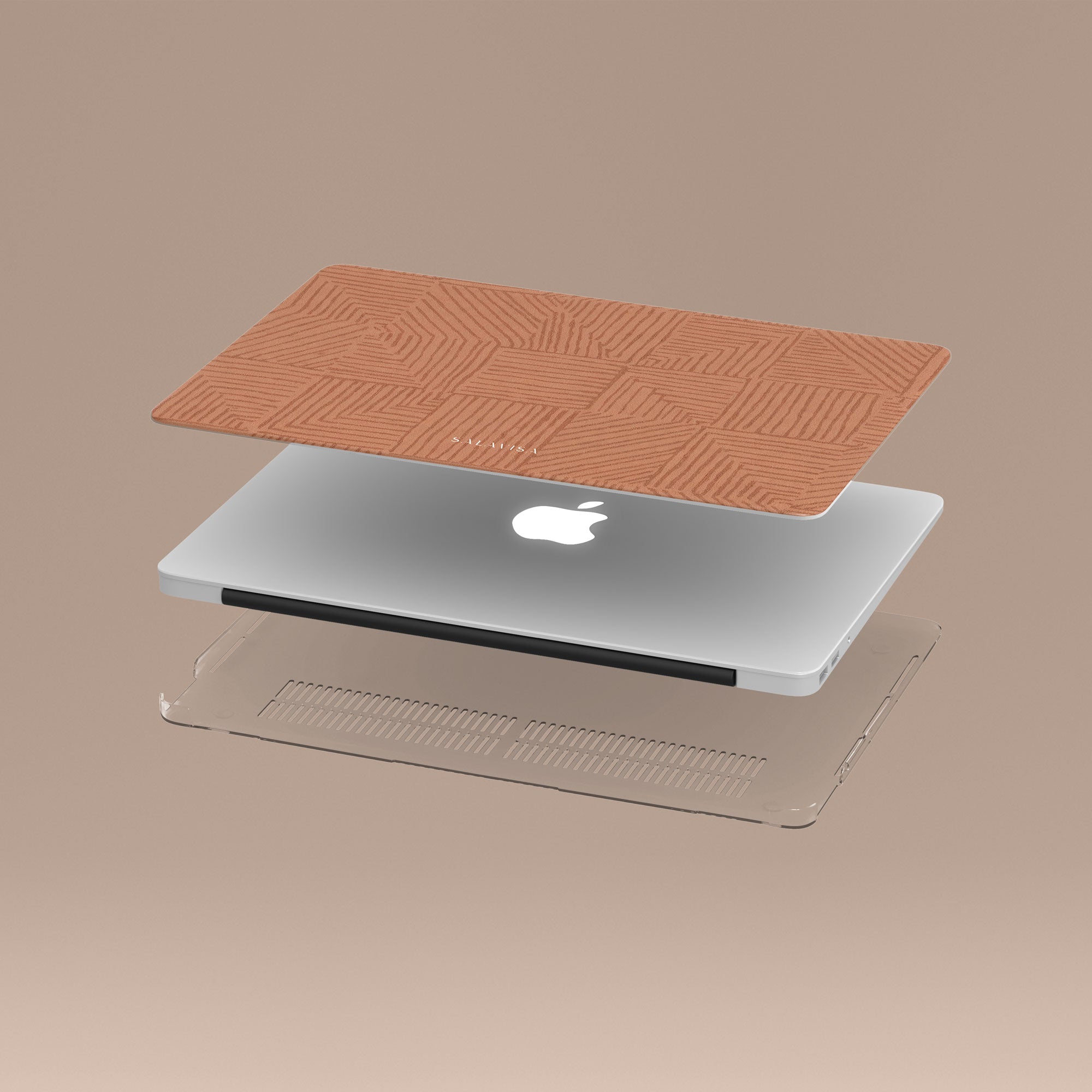 Crosshatch Terracotta MacBook Case — view 5 — Salavisa