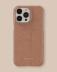 Crosshatch Terracotta Phone Case — angle view