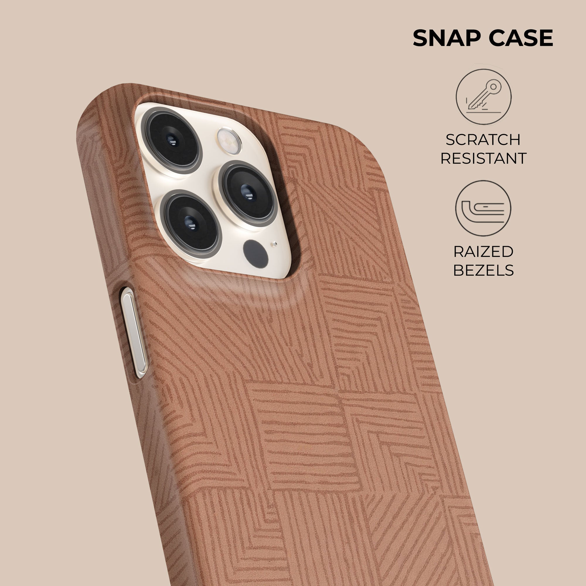 Crosshatch Terracotta Phone Case — view 5 — Salavisa