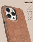 Crosshatch Terracotta Phone Case — angle view