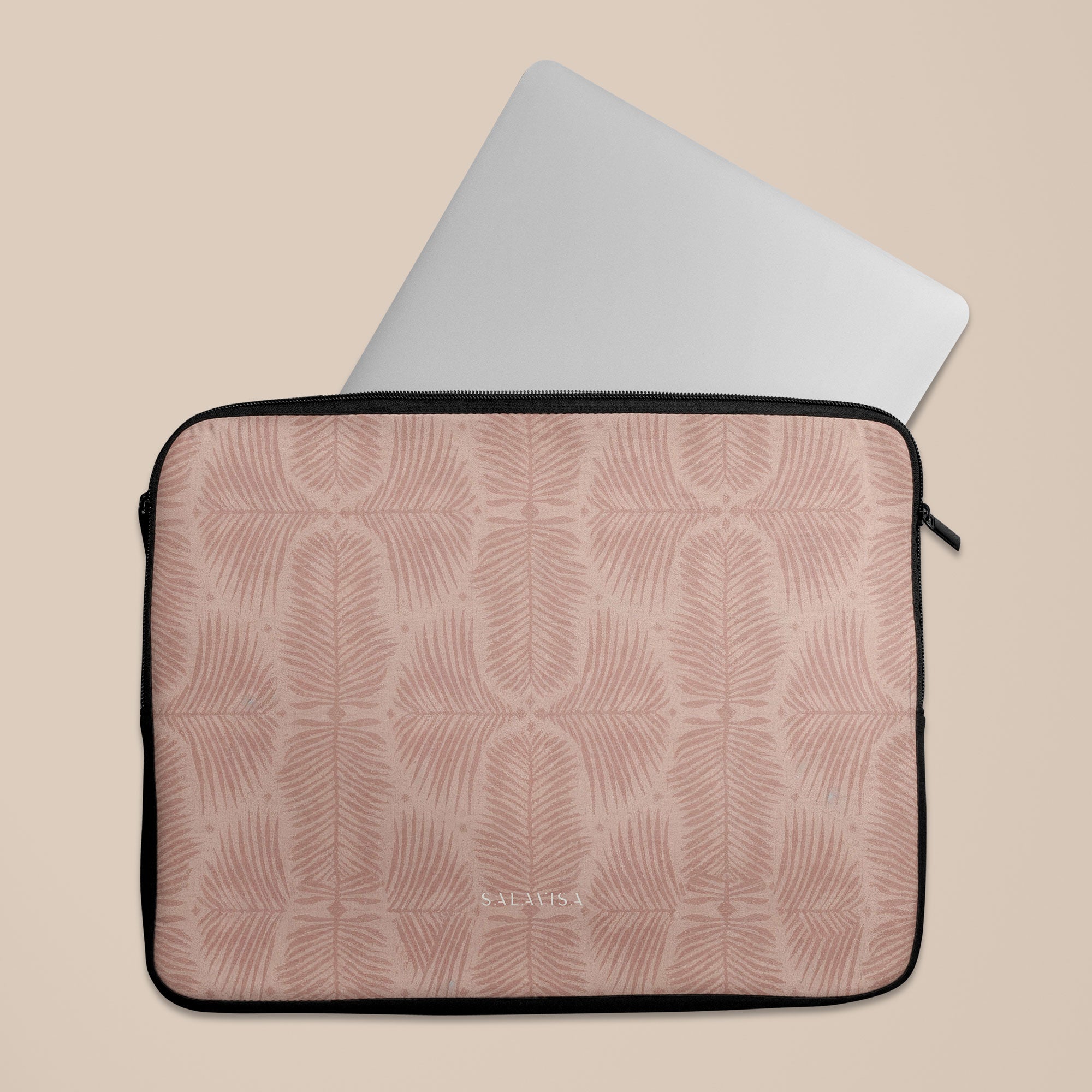 Fern Blush Laptop Sleeve — view 5 — Salavisa