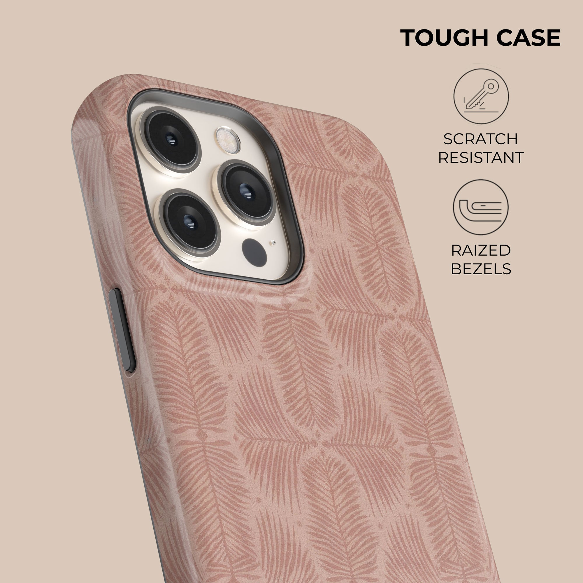 Fern Blush Phone Case — angle view