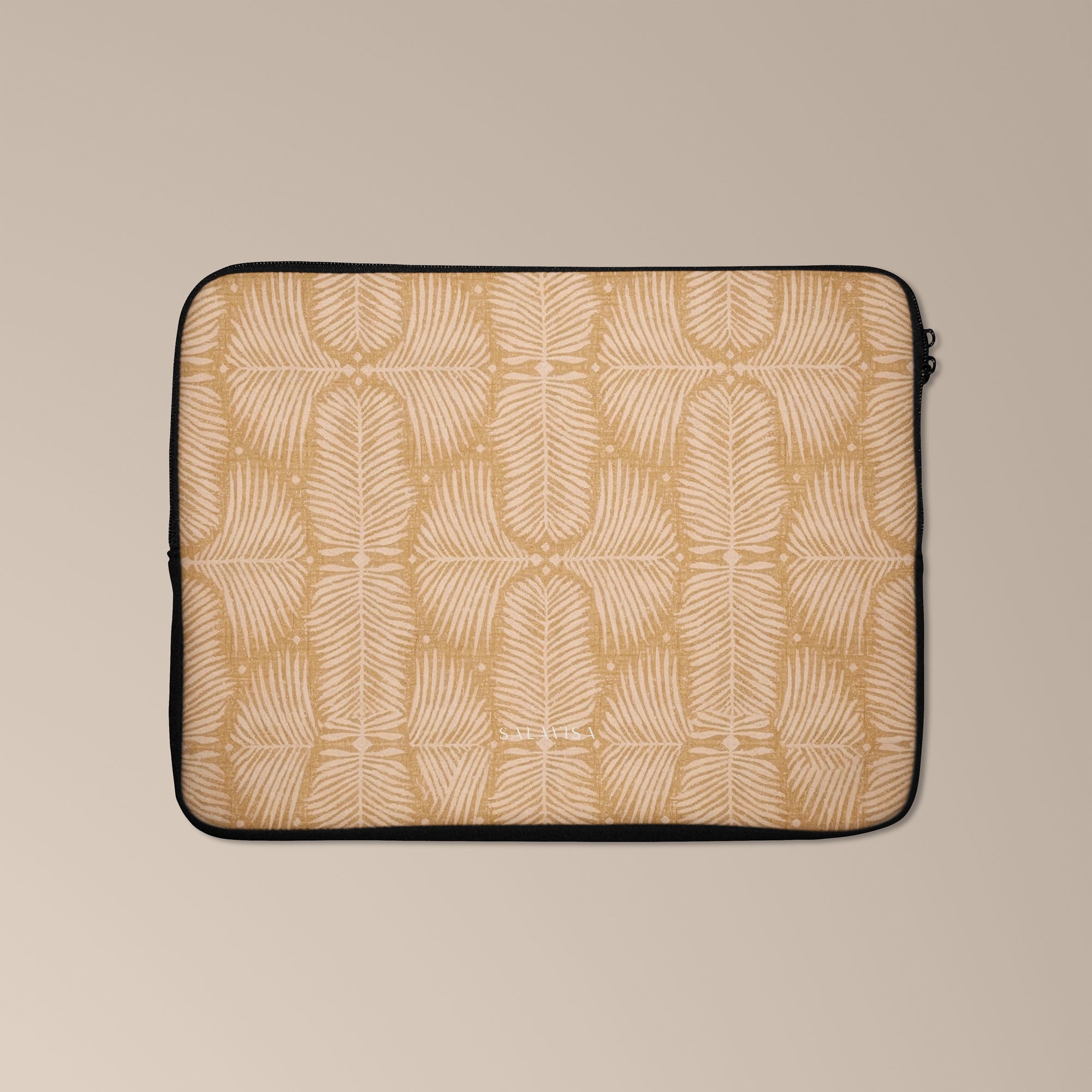 Fern Mustard Laptop Sleeve — view 2 — Salavisa