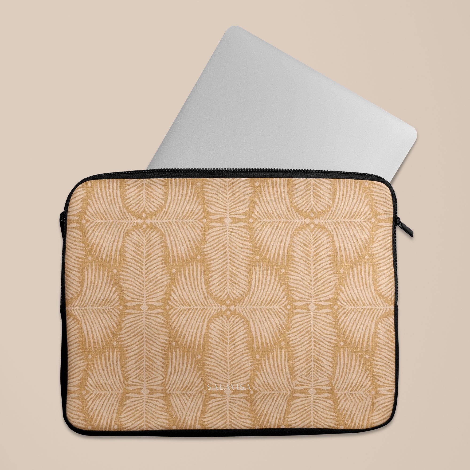 Fern Mustard Laptop Sleeve — view 5 — Salavisa