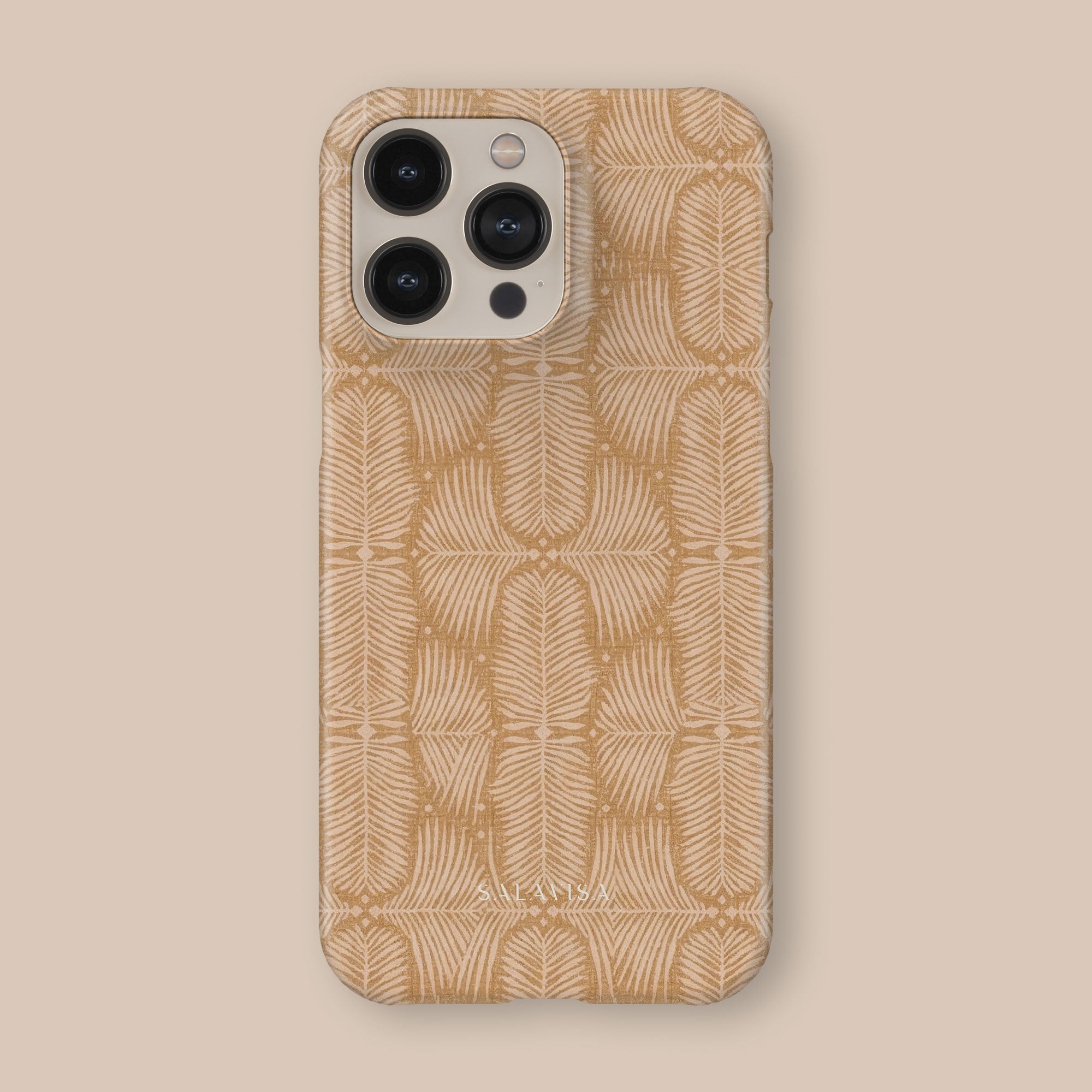 Fern Mustard Phone Case — angle view — Salavisa