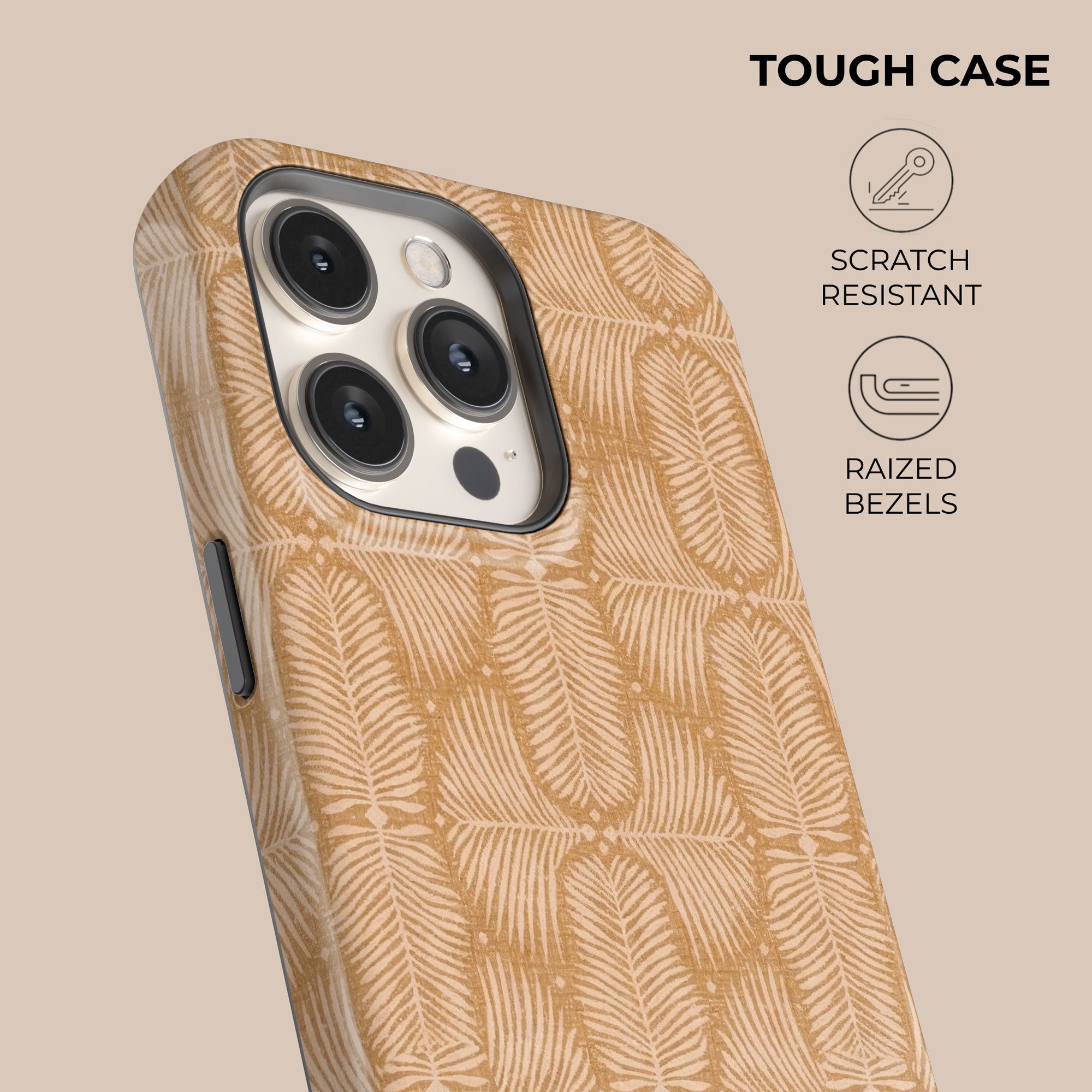 Fern Mustard Phone Case — angle view