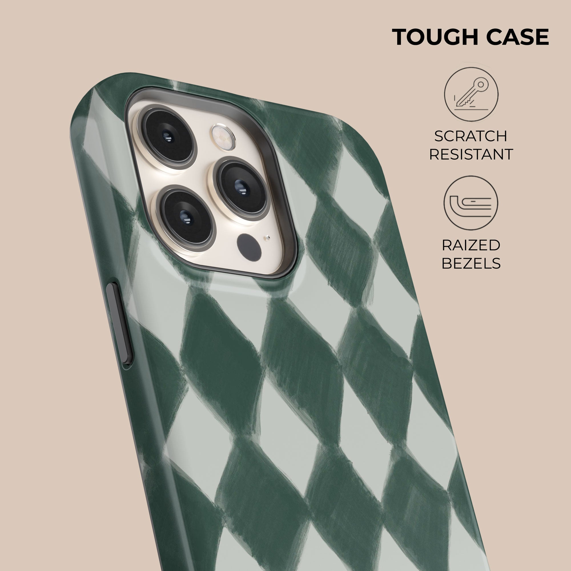 Harlequin Forest Phone Case — angle view