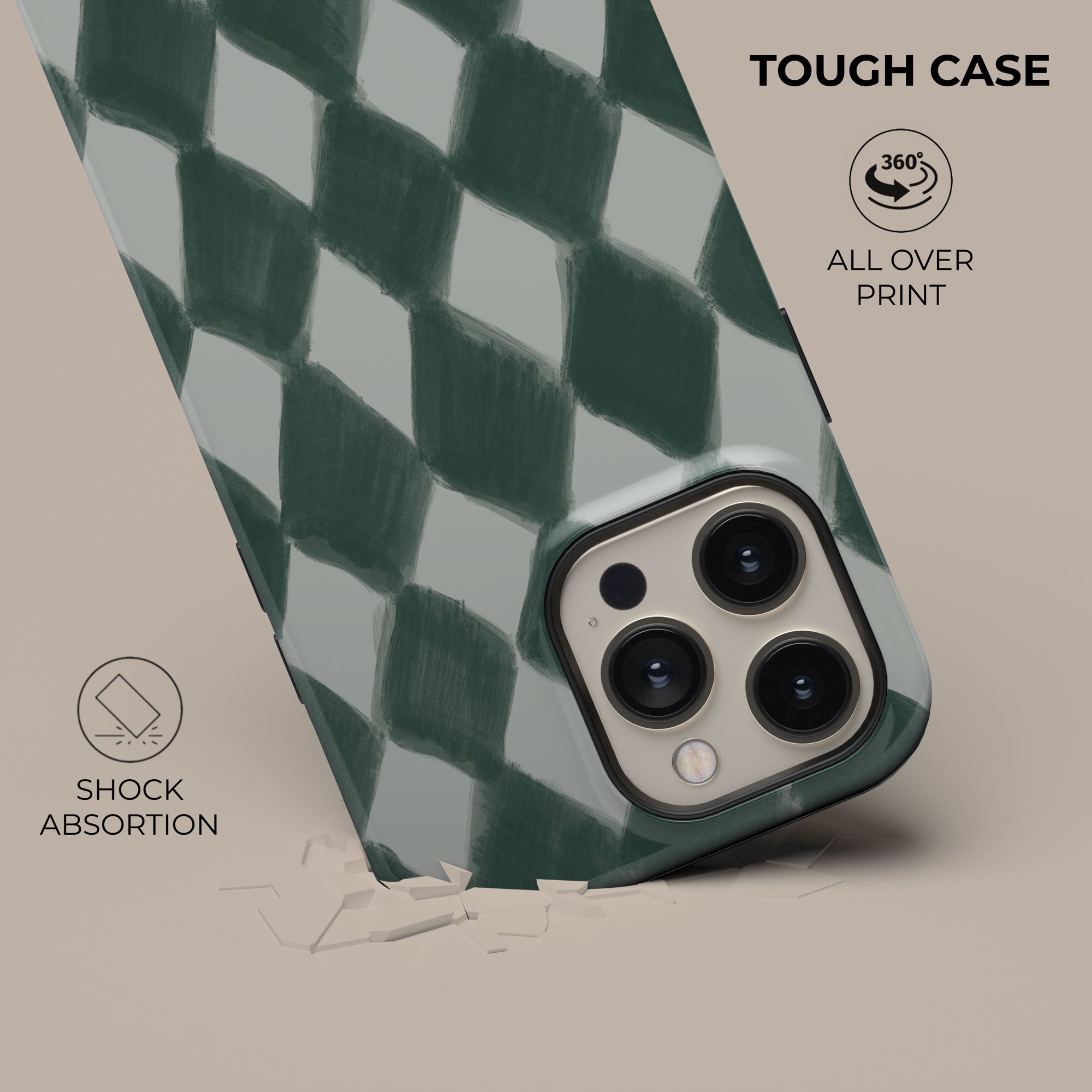 Harlequin Forest Phone Case — detail view