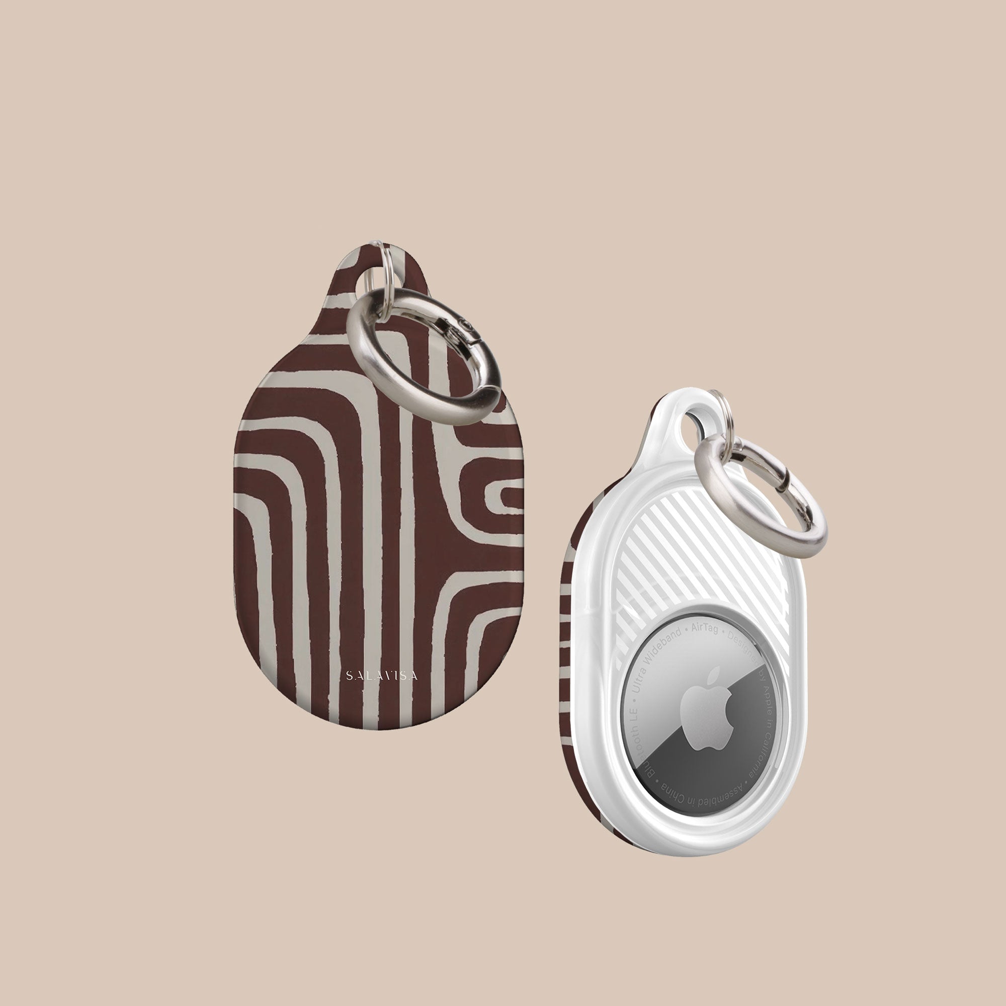 Labyrinth Burgundy AirTag Holder — view 3 — Salavisa