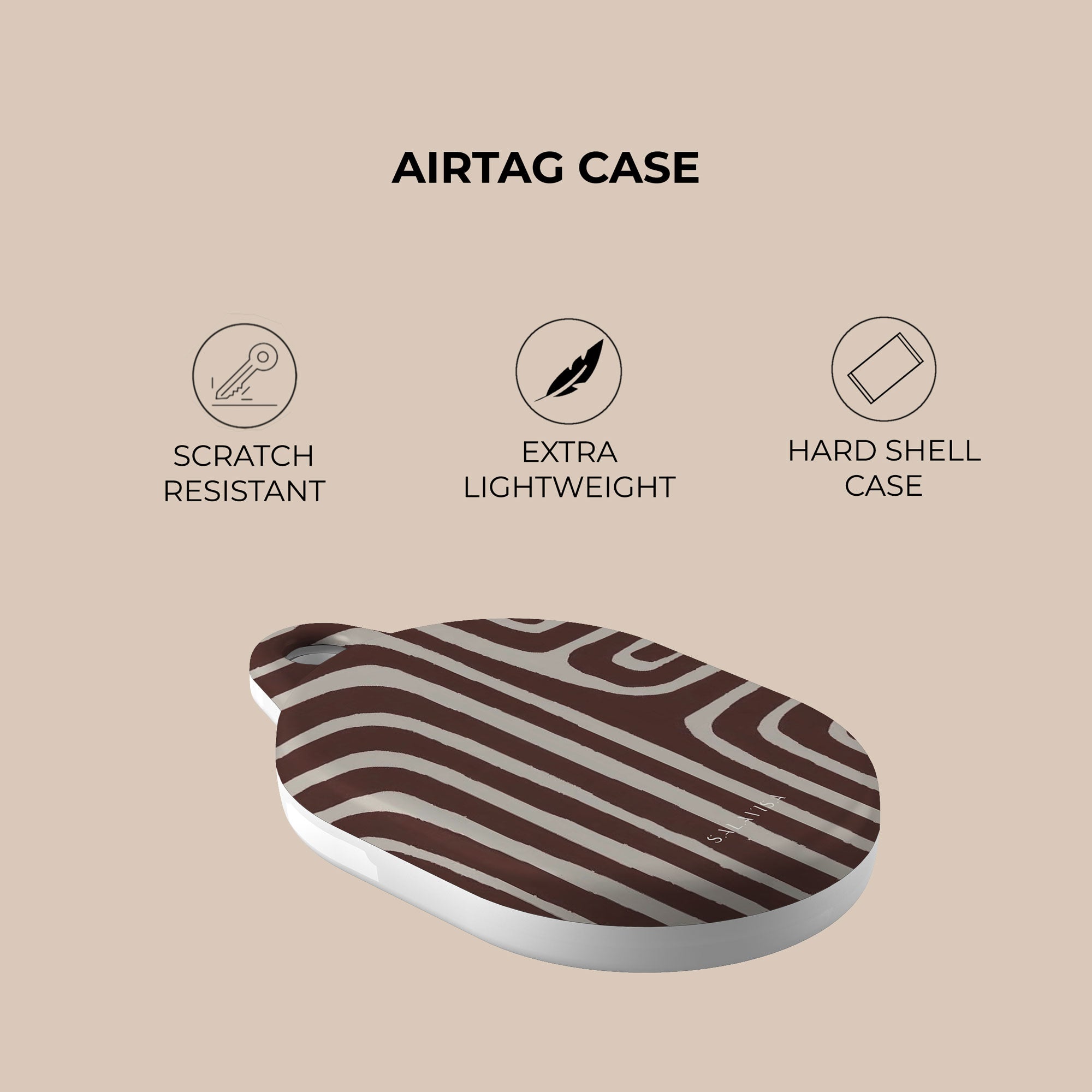 Labyrinth Burgundy AirTag Holder — view 4 — Salavisa