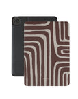 Labyrinth Burgundy iPad Case. Front view.