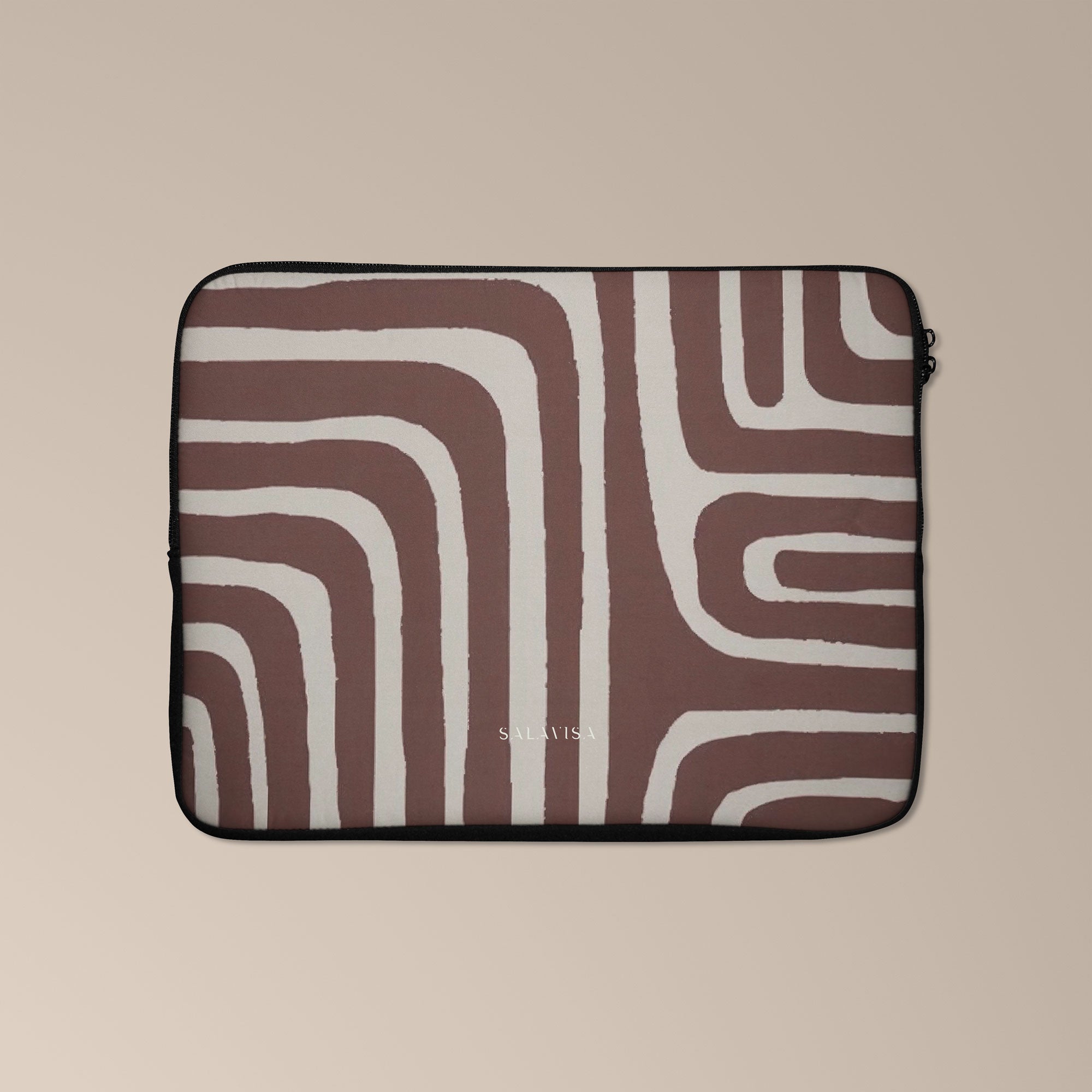Labyrinth Burgundy Laptop Sleeve — view 2 — Salavisa