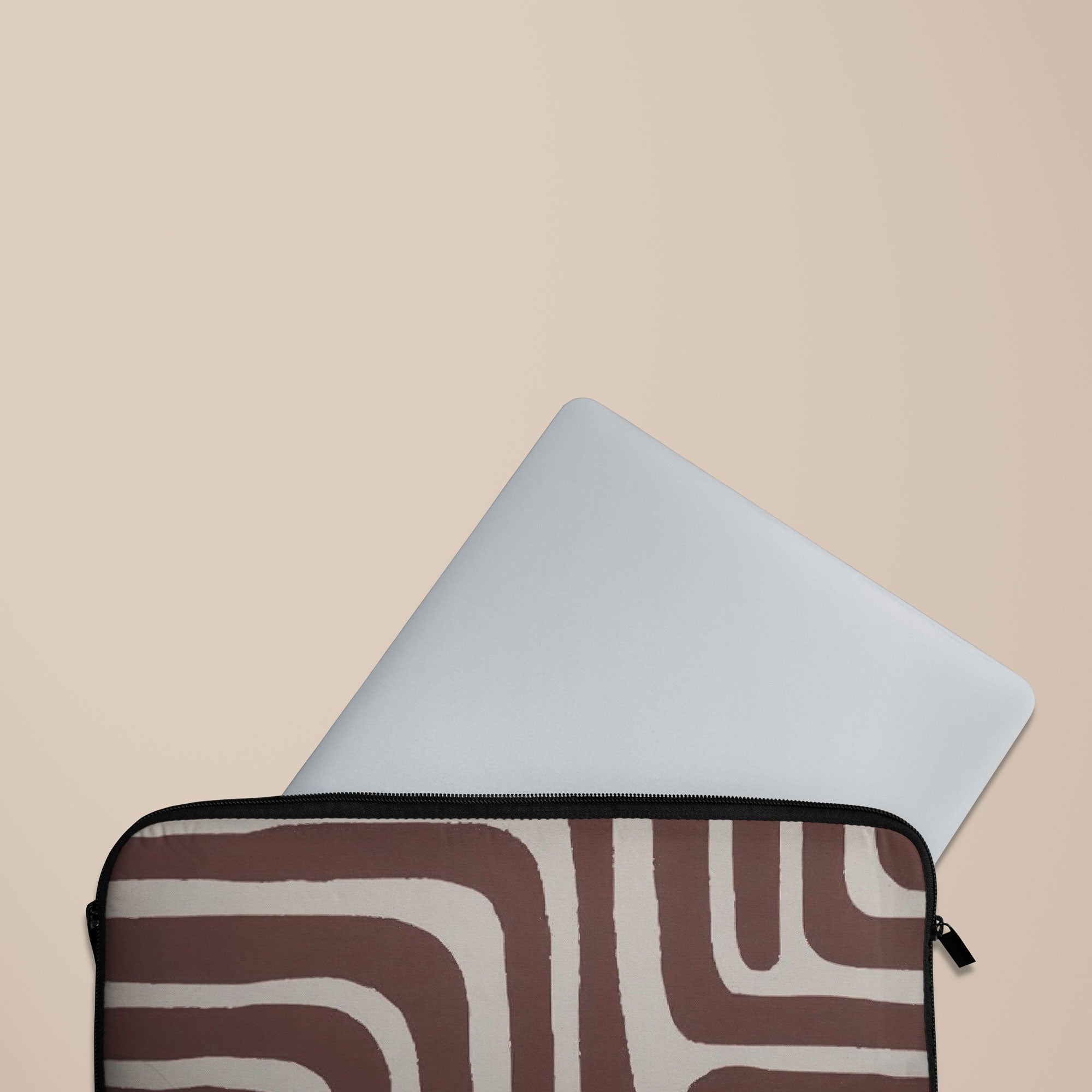 Labyrinth Burgundy Laptop Sleeve — view 3 — Salavisa