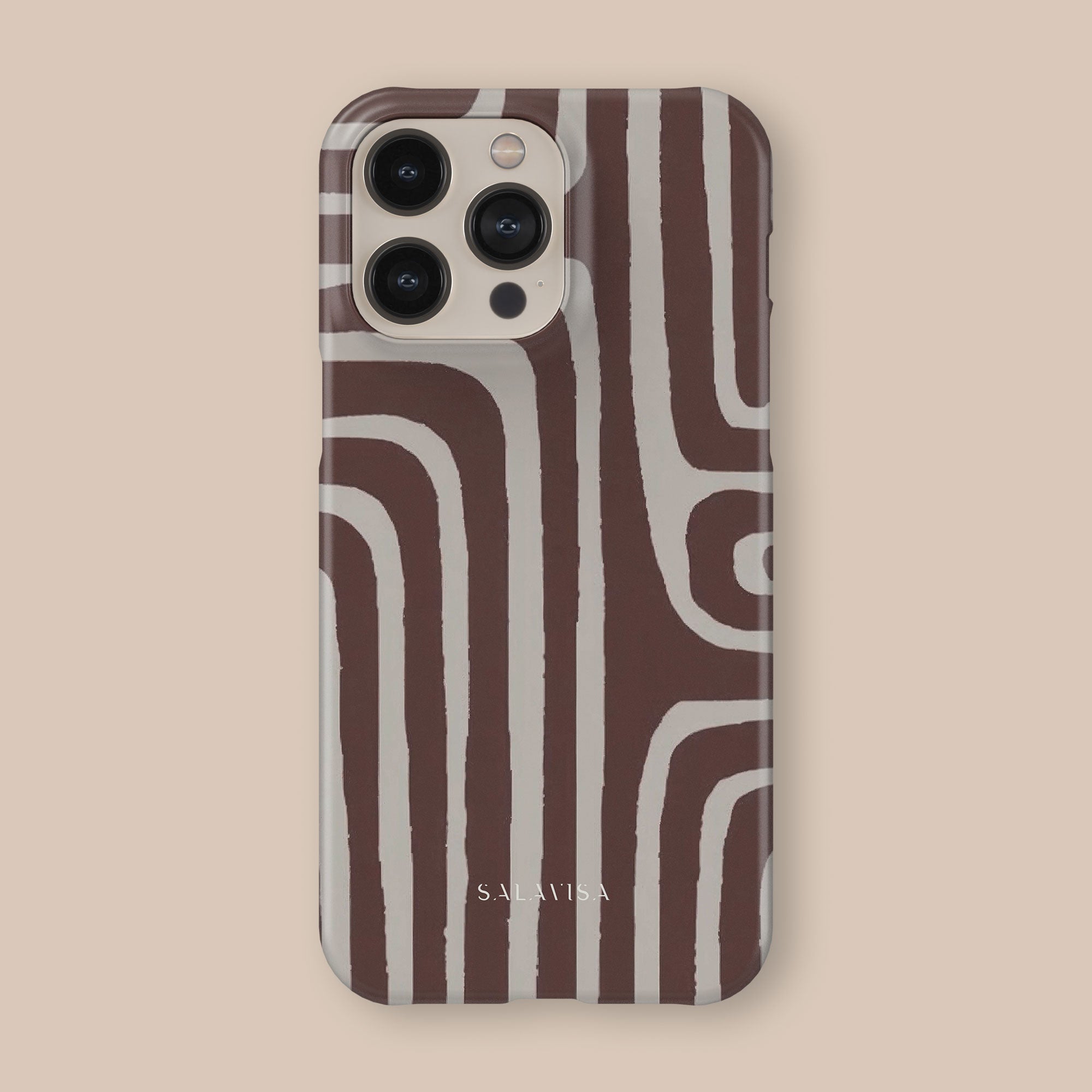 Labyrinth Burgundy Phone Case — angle view