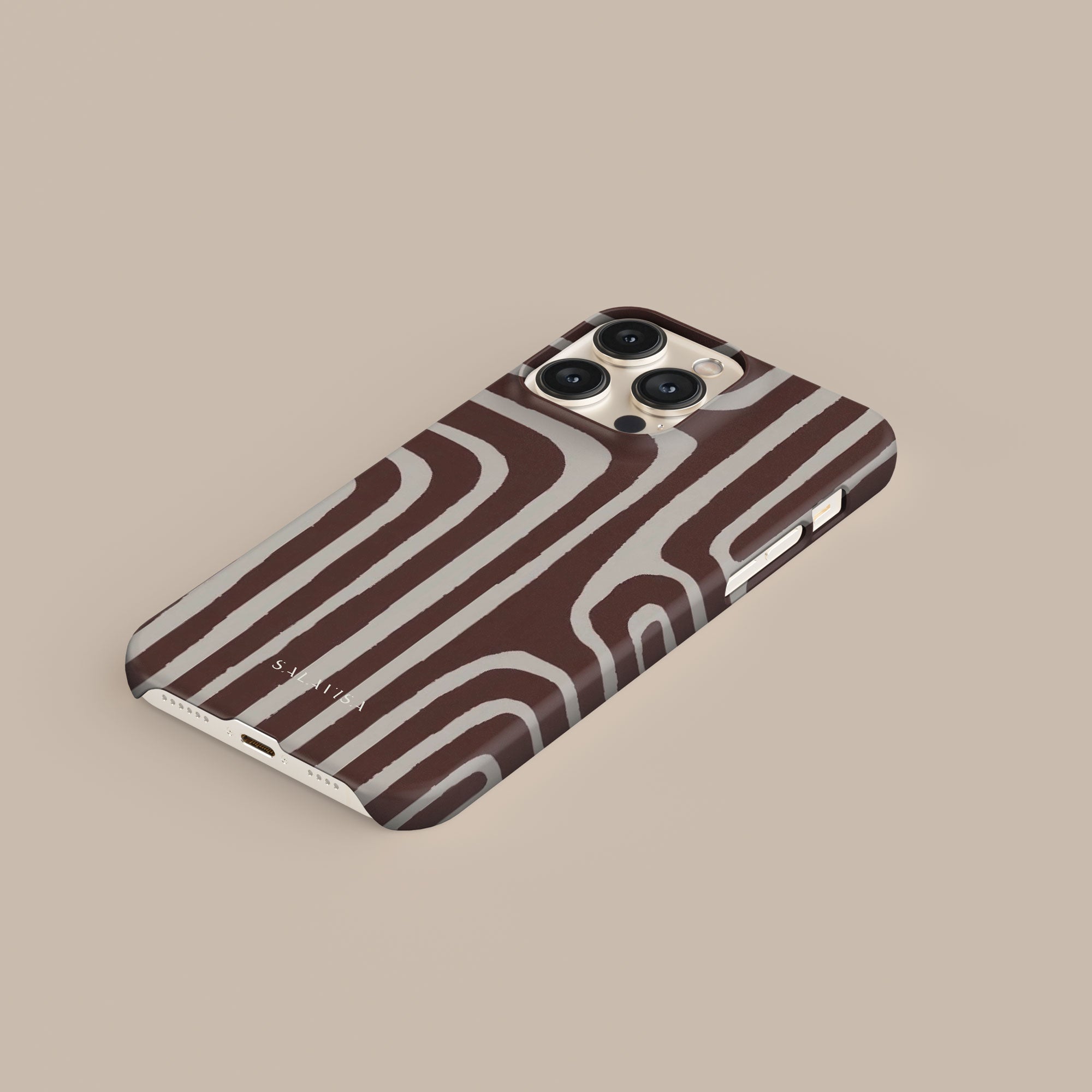 Labyrinth Burgundy Phone Case — side profile