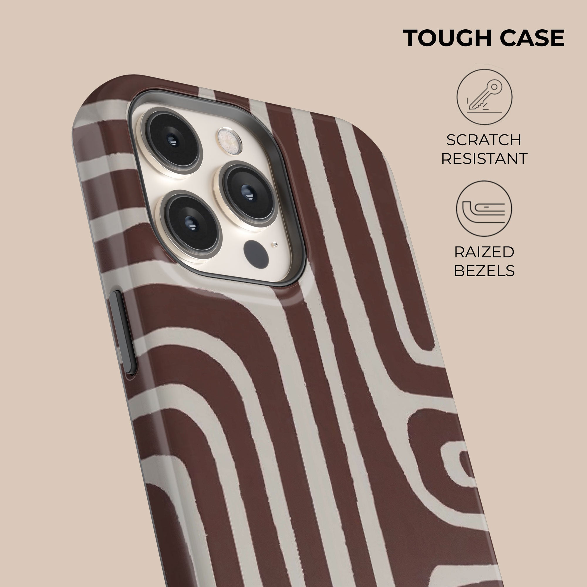 Labyrinth Burgundy Phone Case — angle view
