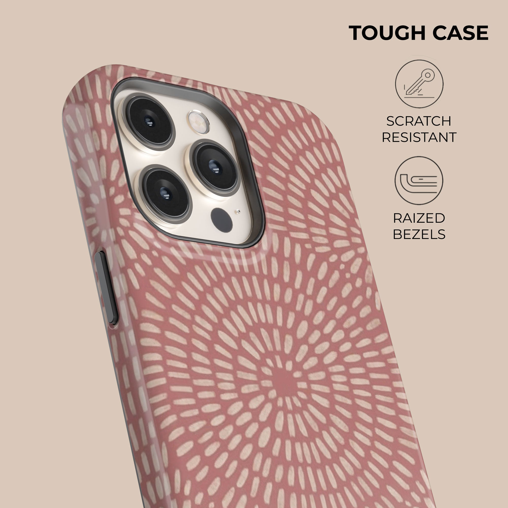 Sunburst Rose Phone Case — angle view