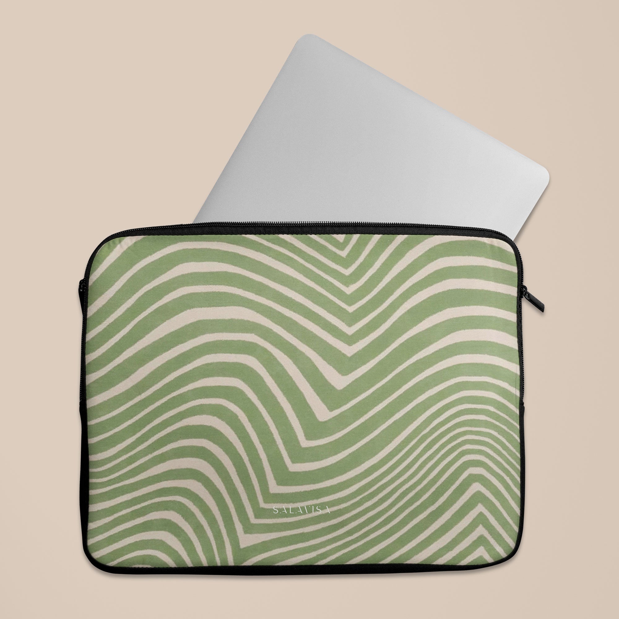Wave Sage Laptop Sleeve — view 5 — Salavisa
