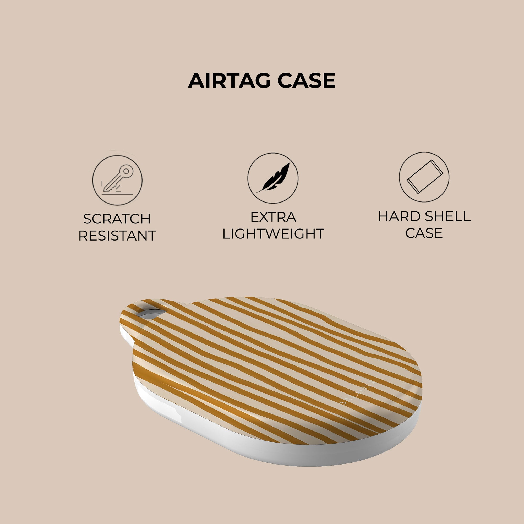Wonky Mustard AirTag Holder — view 4