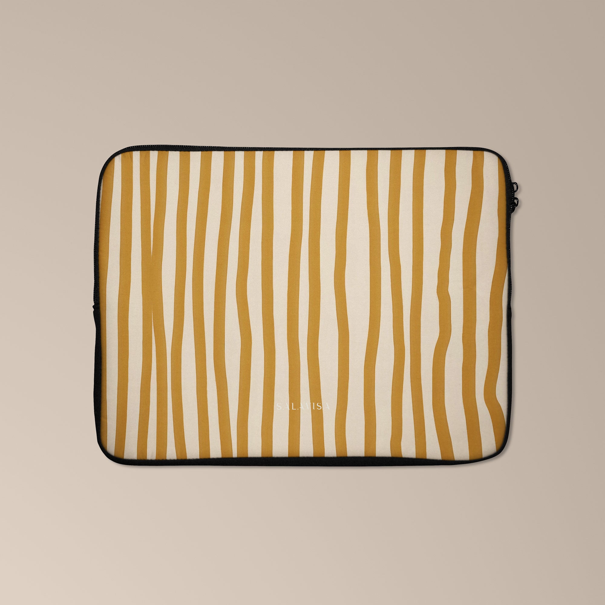 Wonky Mustard Laptop Sleeve — view 2 — Salavisa