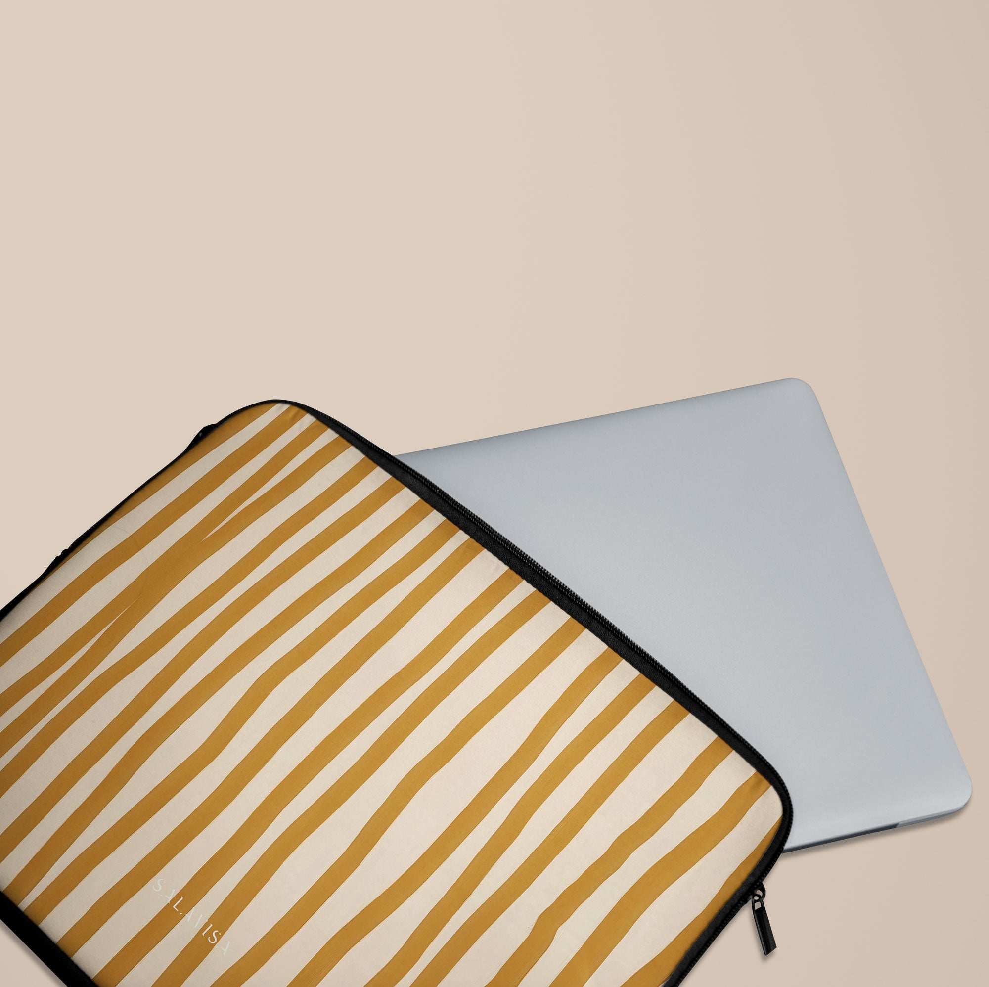 Wonky Mustard Laptop Sleeve — view 4 — Salavisa